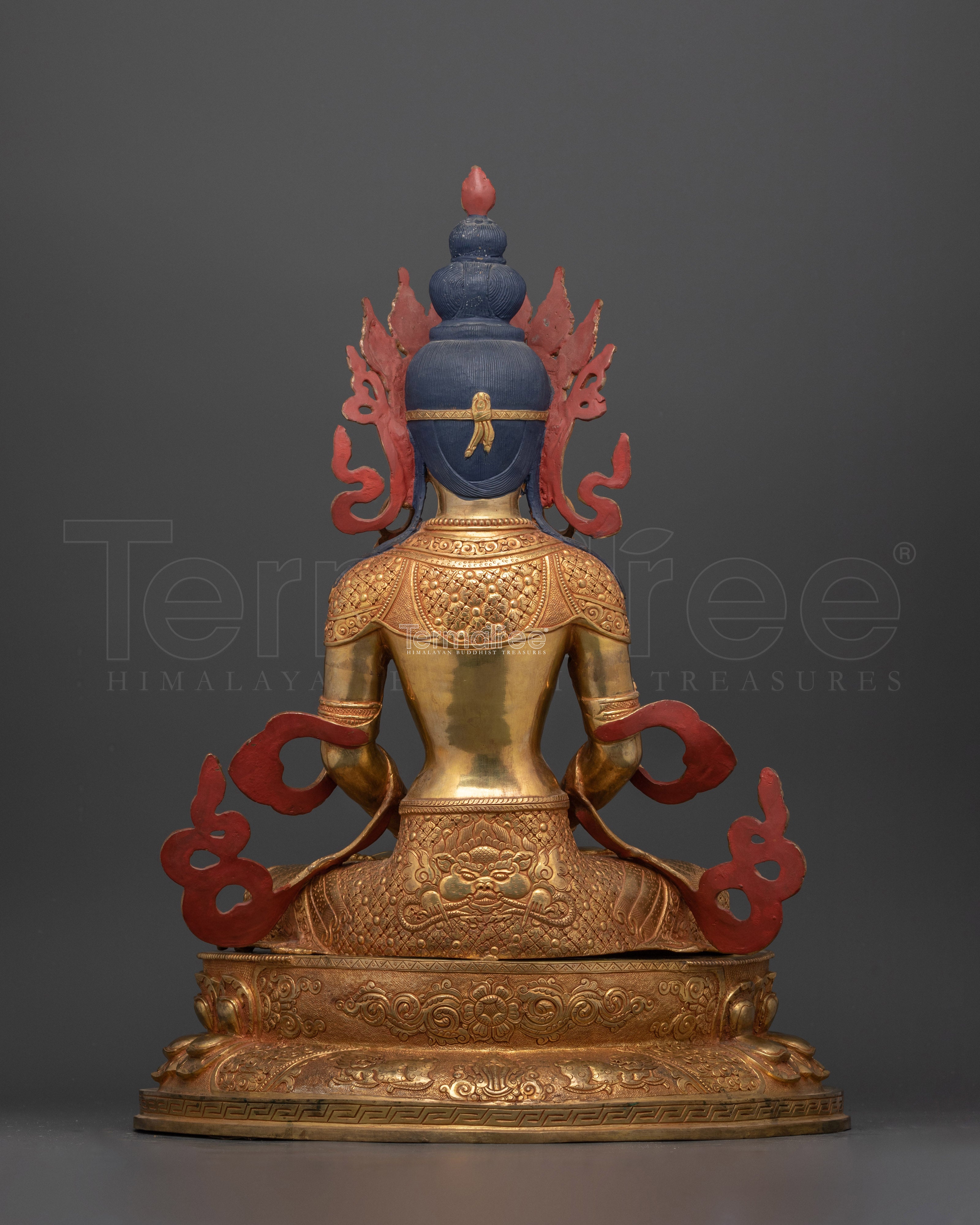 The Majestic Deity Amitayus Copper Statue | Infinite Life and Wisdom