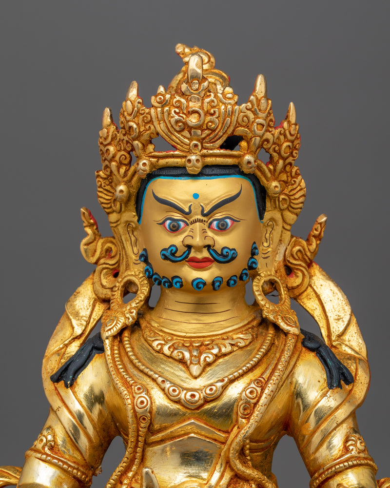 Sacred Dzambhala Statue | 24K Gold Gilded Wealth Deity for Abundance