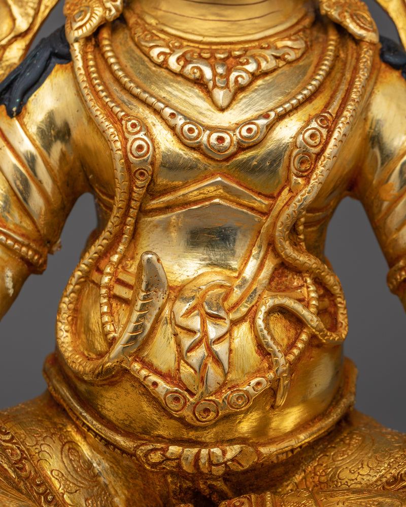 Sacred Dzambhala Statue | 24K Gold Gilded Wealth Deity for Abundance