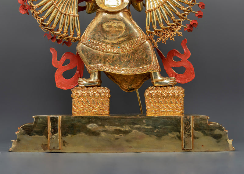 Dukar Buddha Statue | Grand Tibetan Protector Deity in 24K Gold Gilded Copper