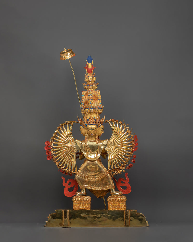 Dukar Buddha Statue | Grand Tibetan Protector Deity in 24K Gold Gilded Copper