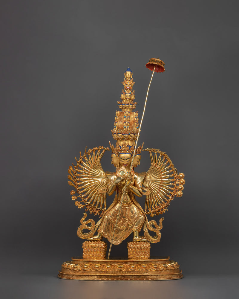 Dukar Buddha Statue | Grand Tibetan Protector Deity in 24K Gold Gilded Copper