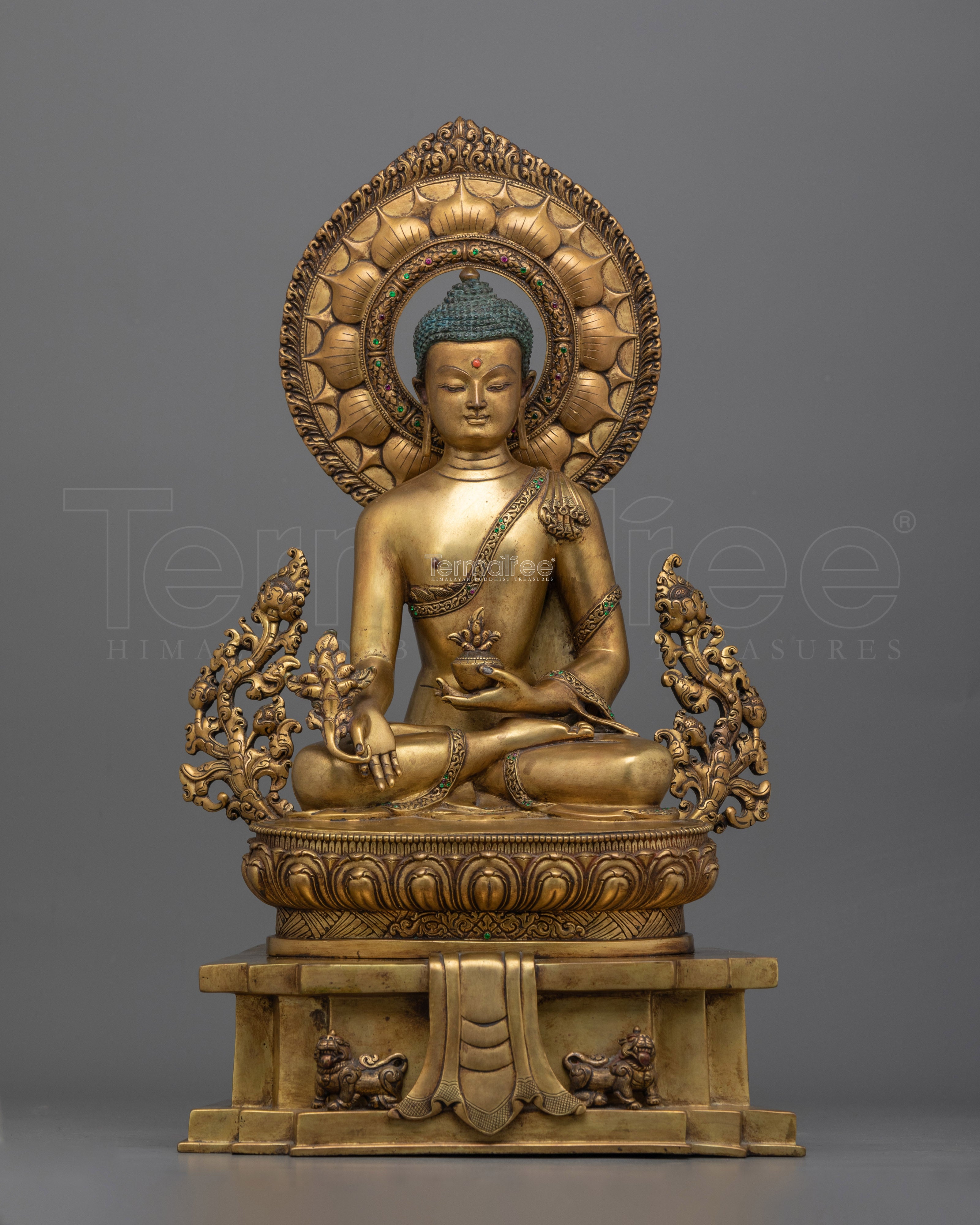 Medicine Buddha on the Throne | The Supreme Healer in Majestic Form
