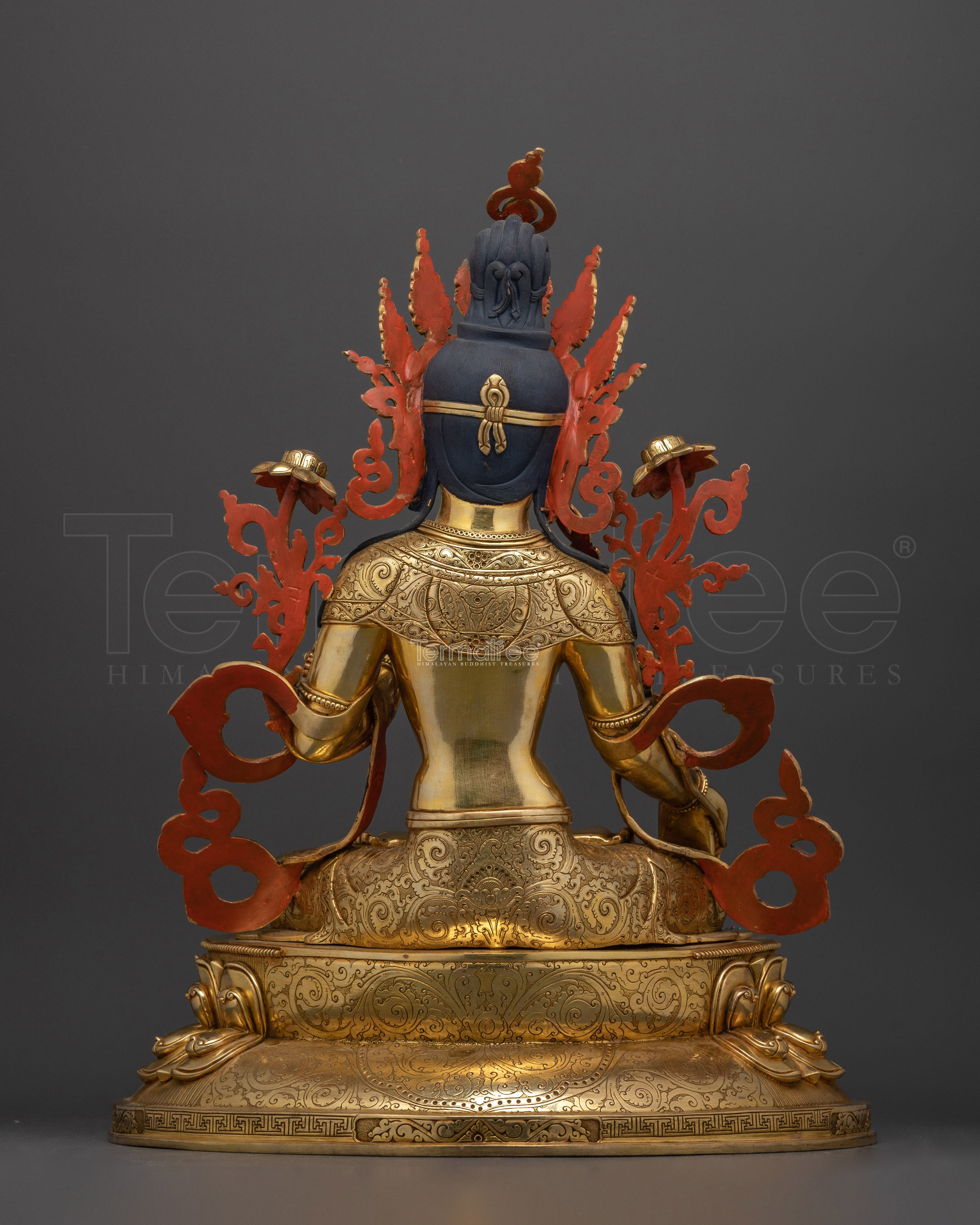 Sacred White Tara Statue | Handcrafted 24K Gold Gilded Copper Sculpture
