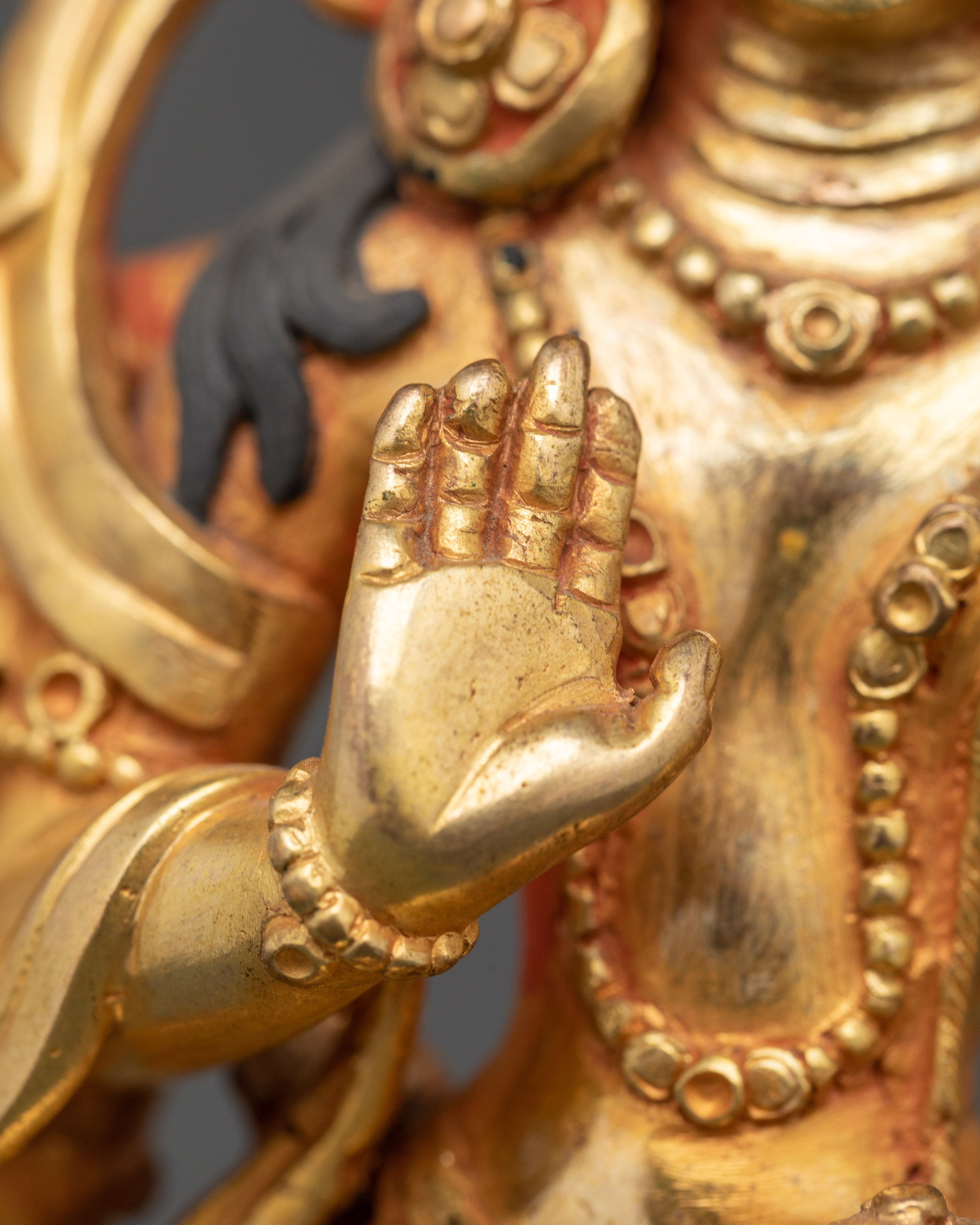 Sacred Lokeshvara Statue | 24K Gold Gilded Copper Body Sculpture
