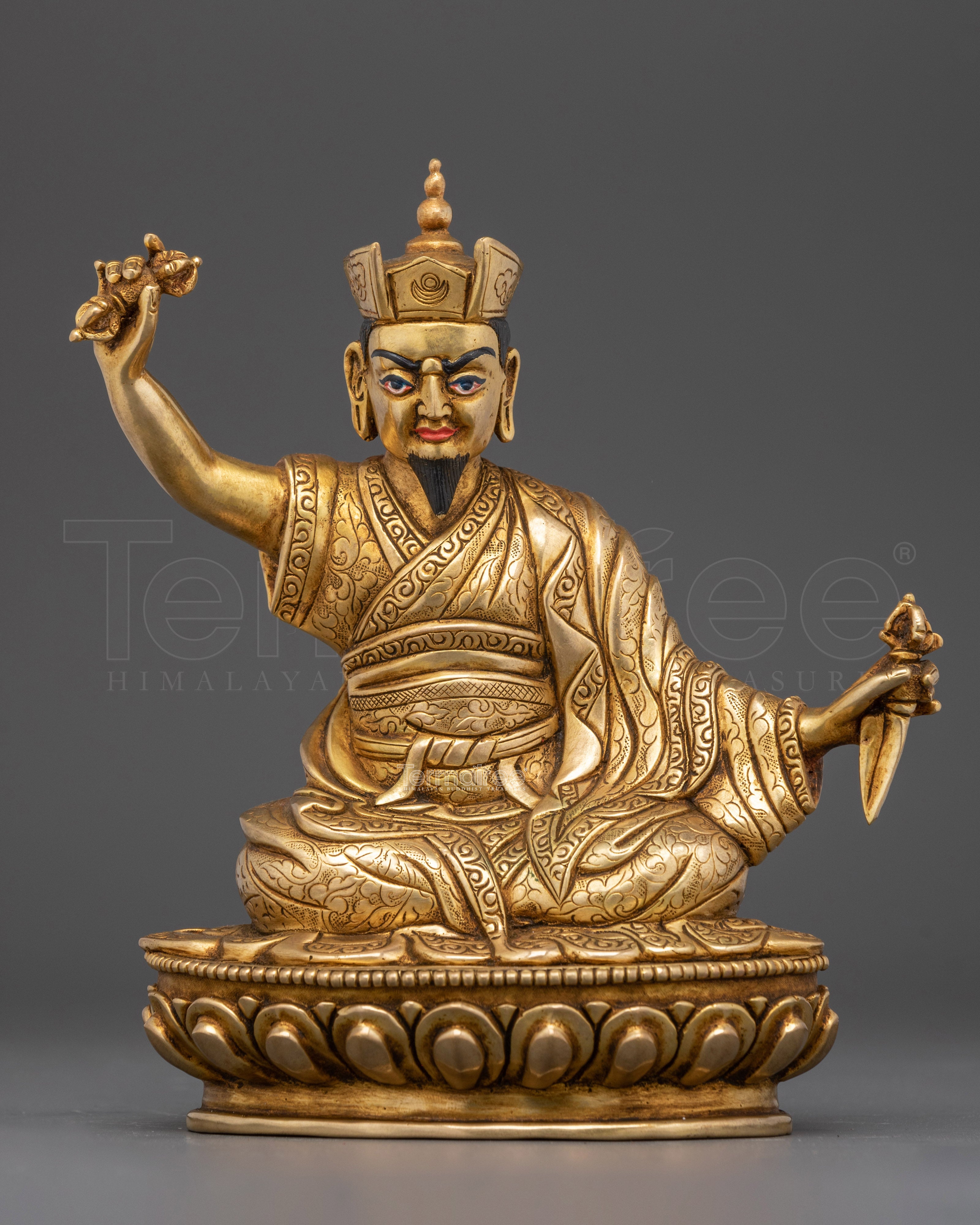 2 Karamapa Sacred Karma Pakshi Statue | 24K Gold Gilded Copper Buddhist Sculpture