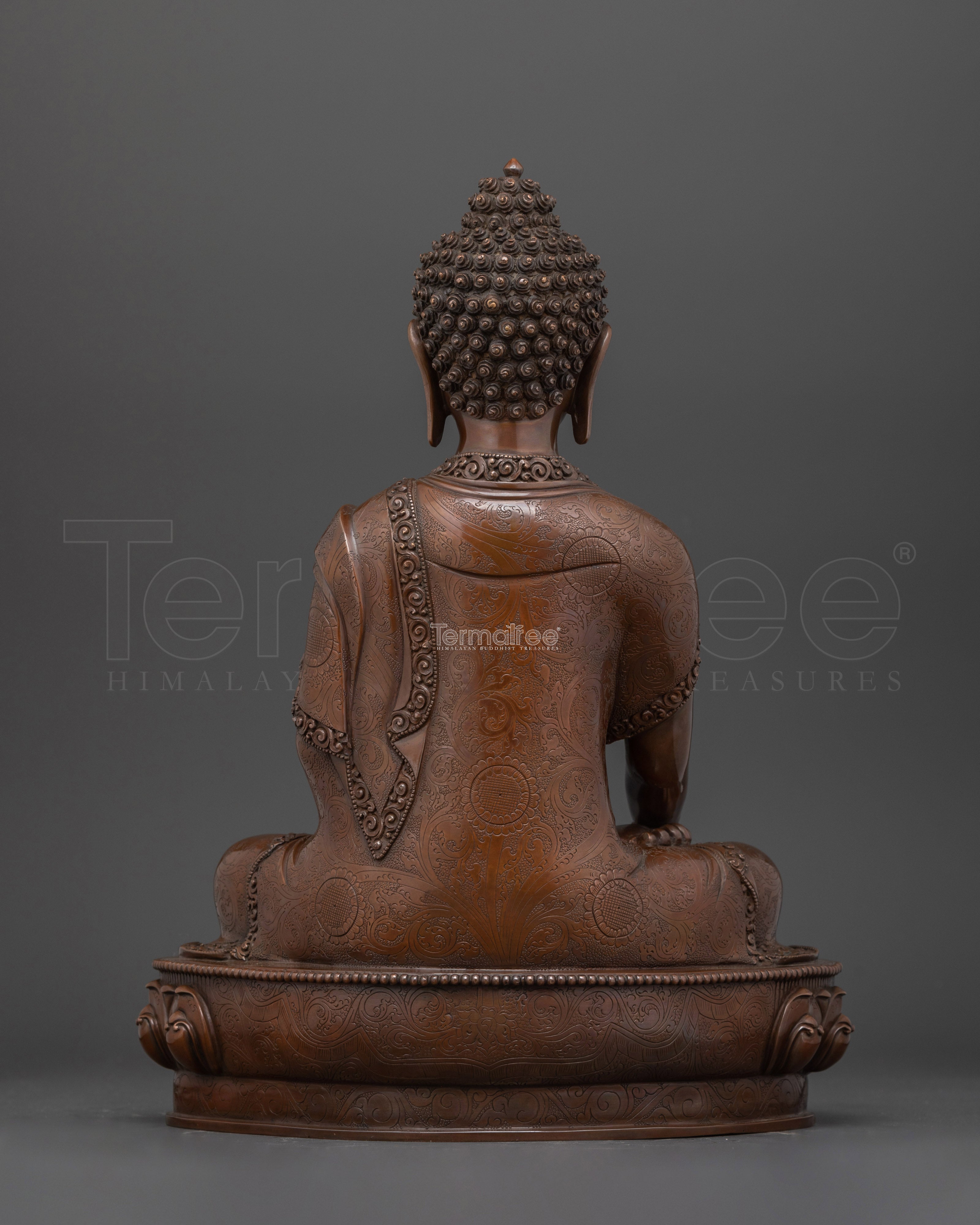 Sacred Shakyamuni Buddha Figurine | Oxidized Copper Buddhist Statue