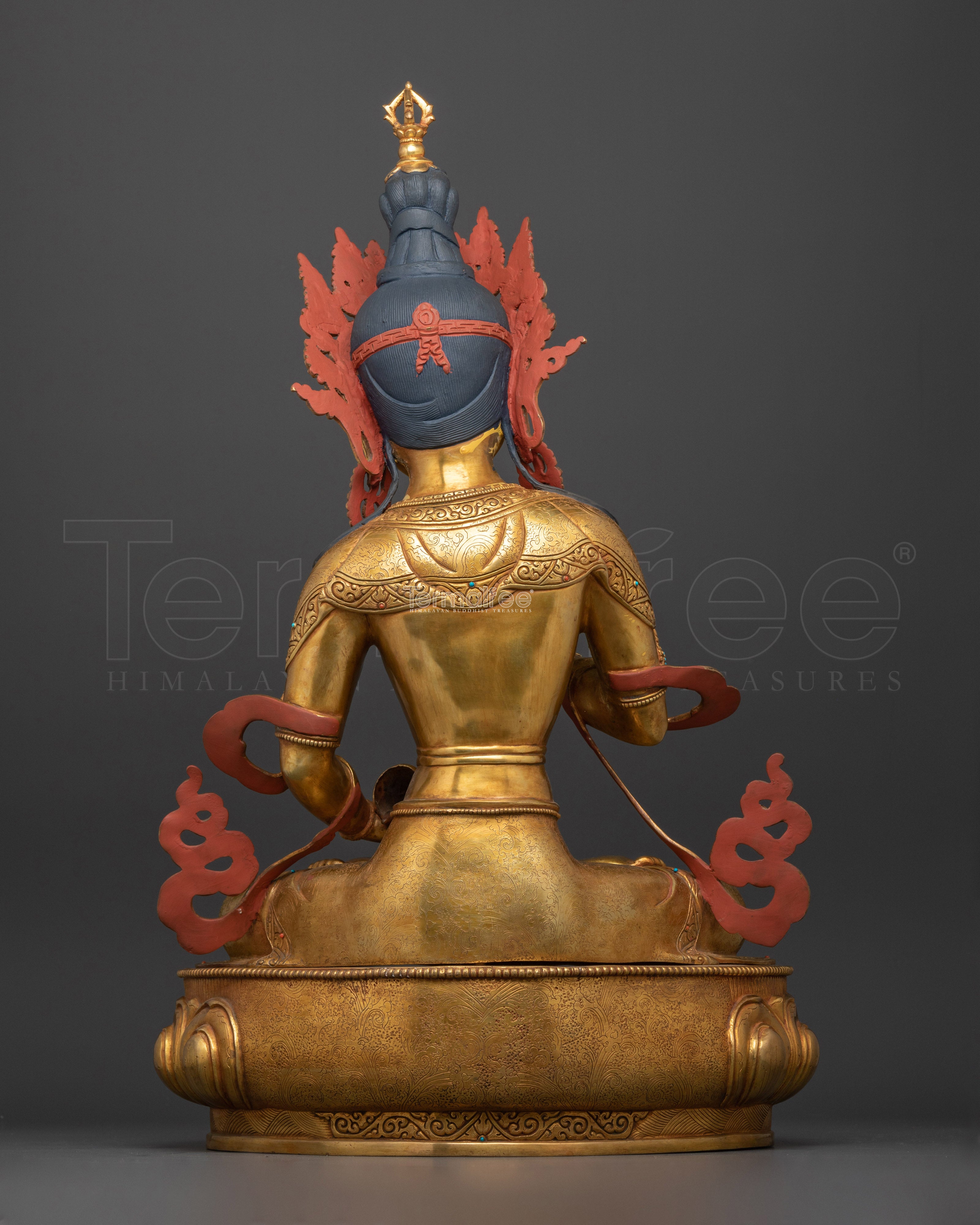Sadhana Vajrasattva Sculpture | 24K Gold Gilded Gemstone Copper Masterpiece