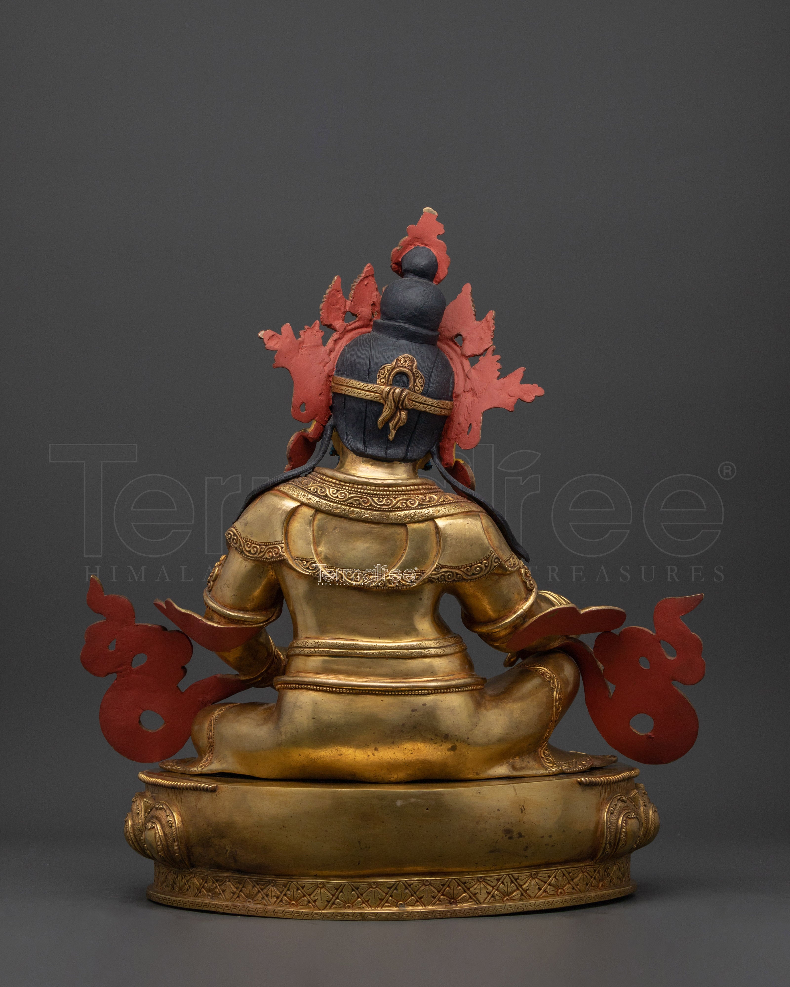 Dzambhala Deity Statue | 24K Gold Gilded Copper Masterpiece