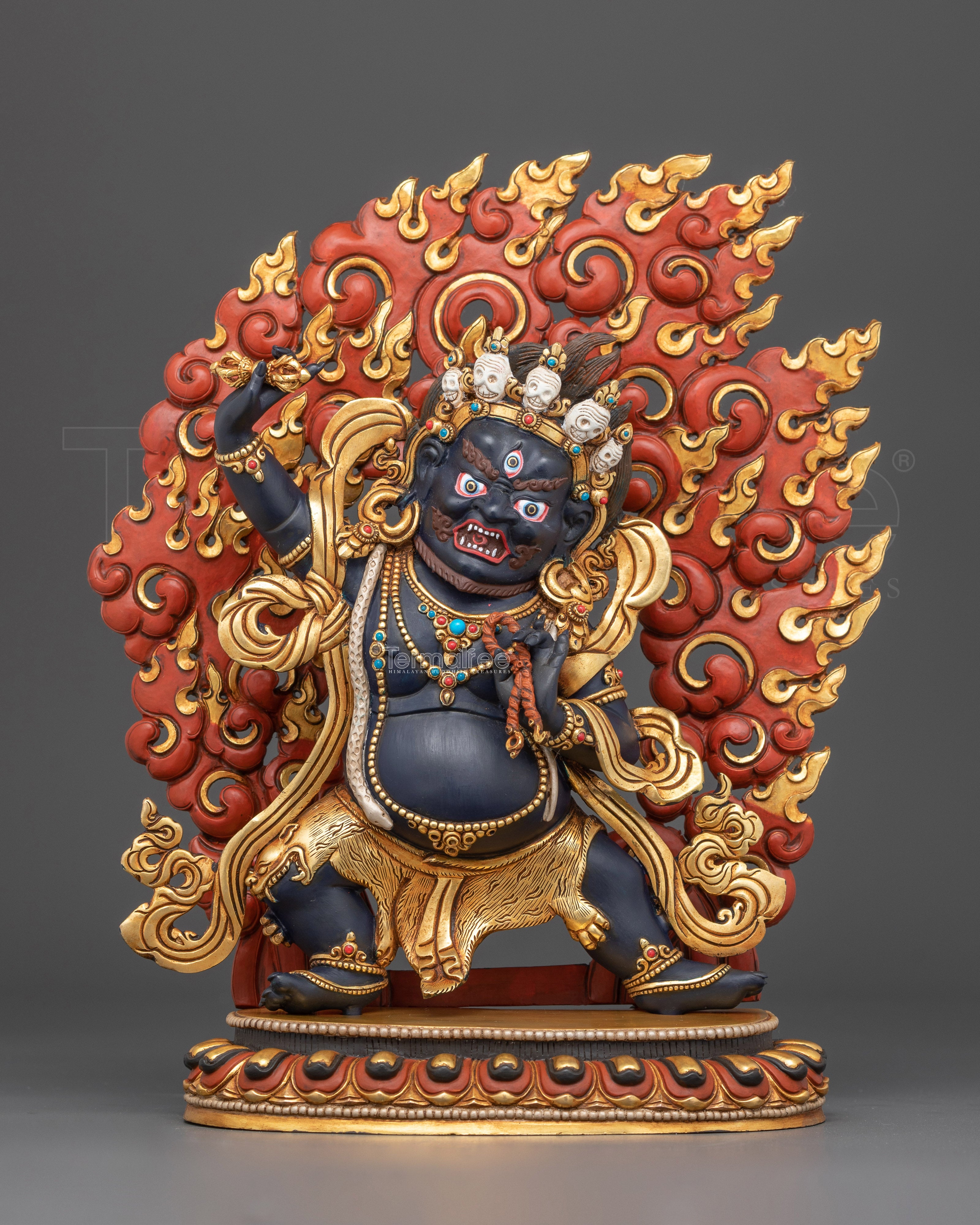 Protector of Wisdom and Power Chana Dorje Vajrapani Statue | 24K Gold Gilded
