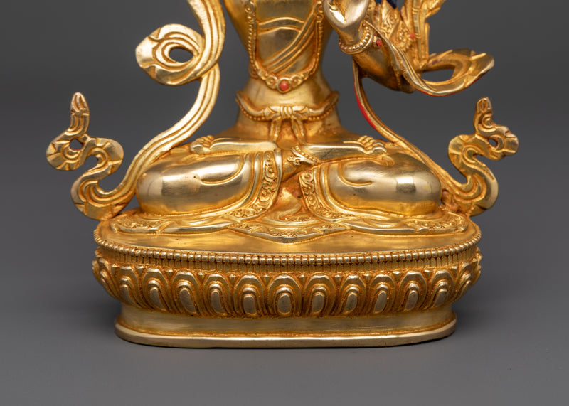 Manjushri Wisdom Buddha Holding Flaming Sword | Radiant Symbol of Knowledge