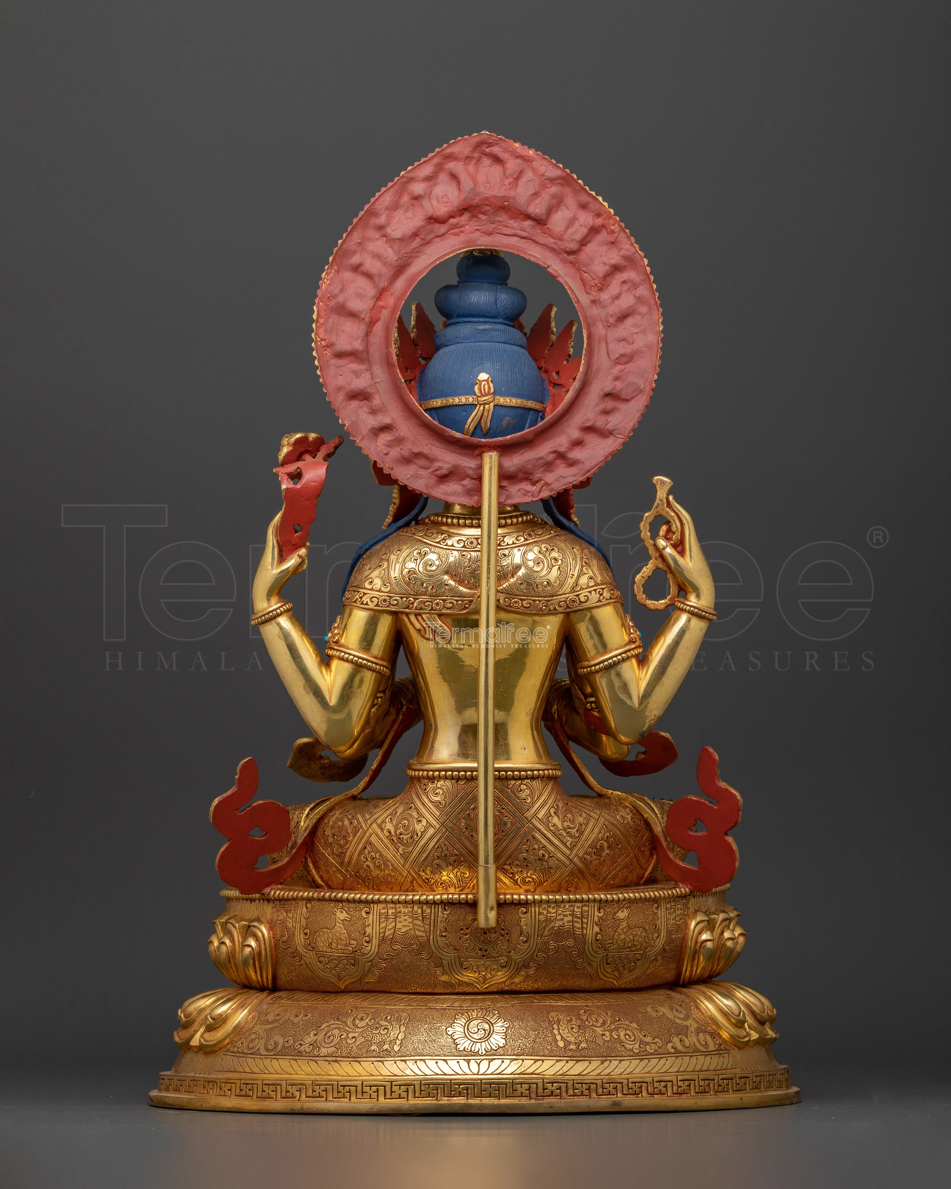 White Tara Buddhism Decor Sacred Gold Gilded Statue | Tibetan Spiritual Art