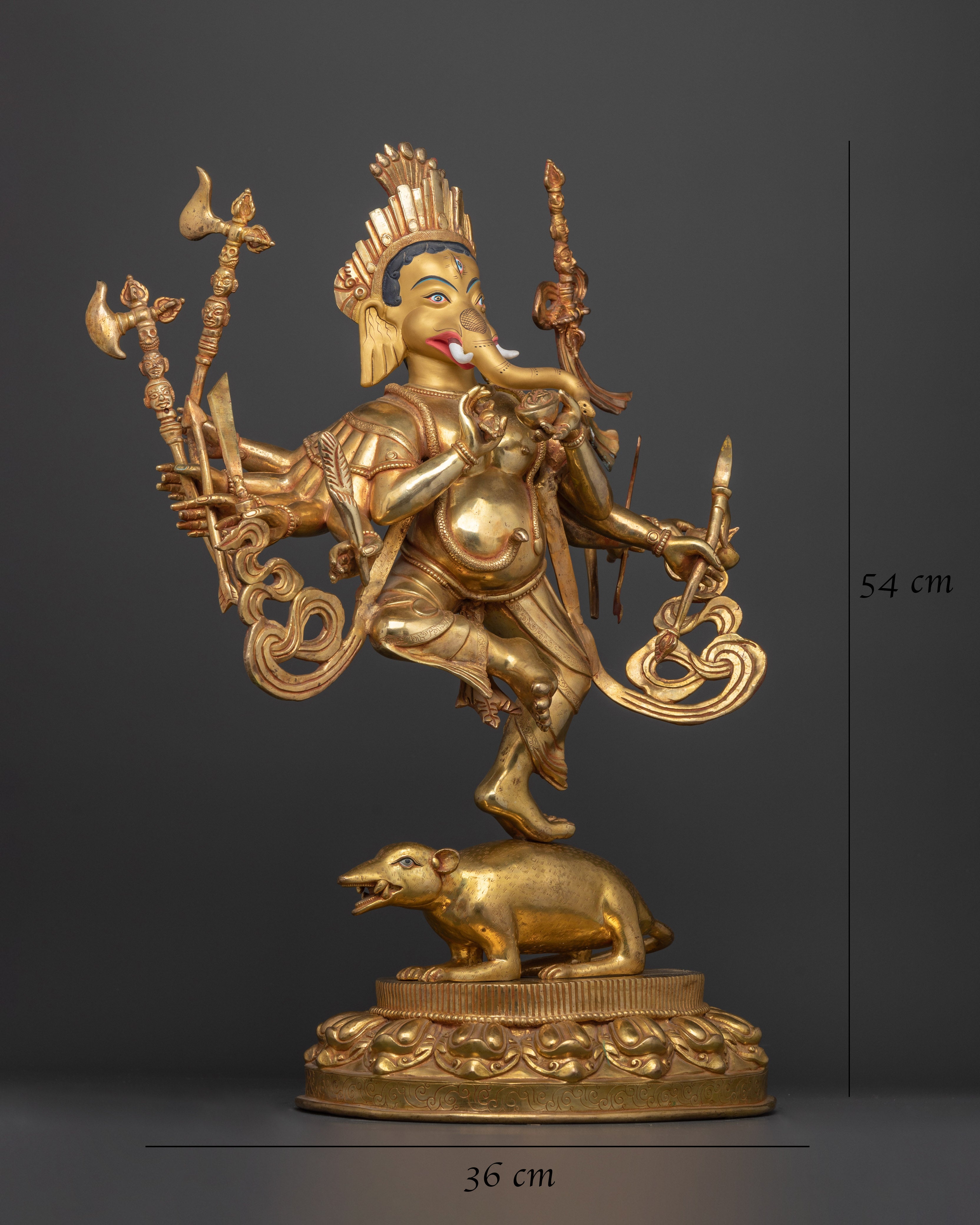 Standing Rakta Ganesh Statue