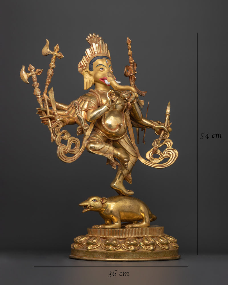 Standing Rakta Ganesh Statue
