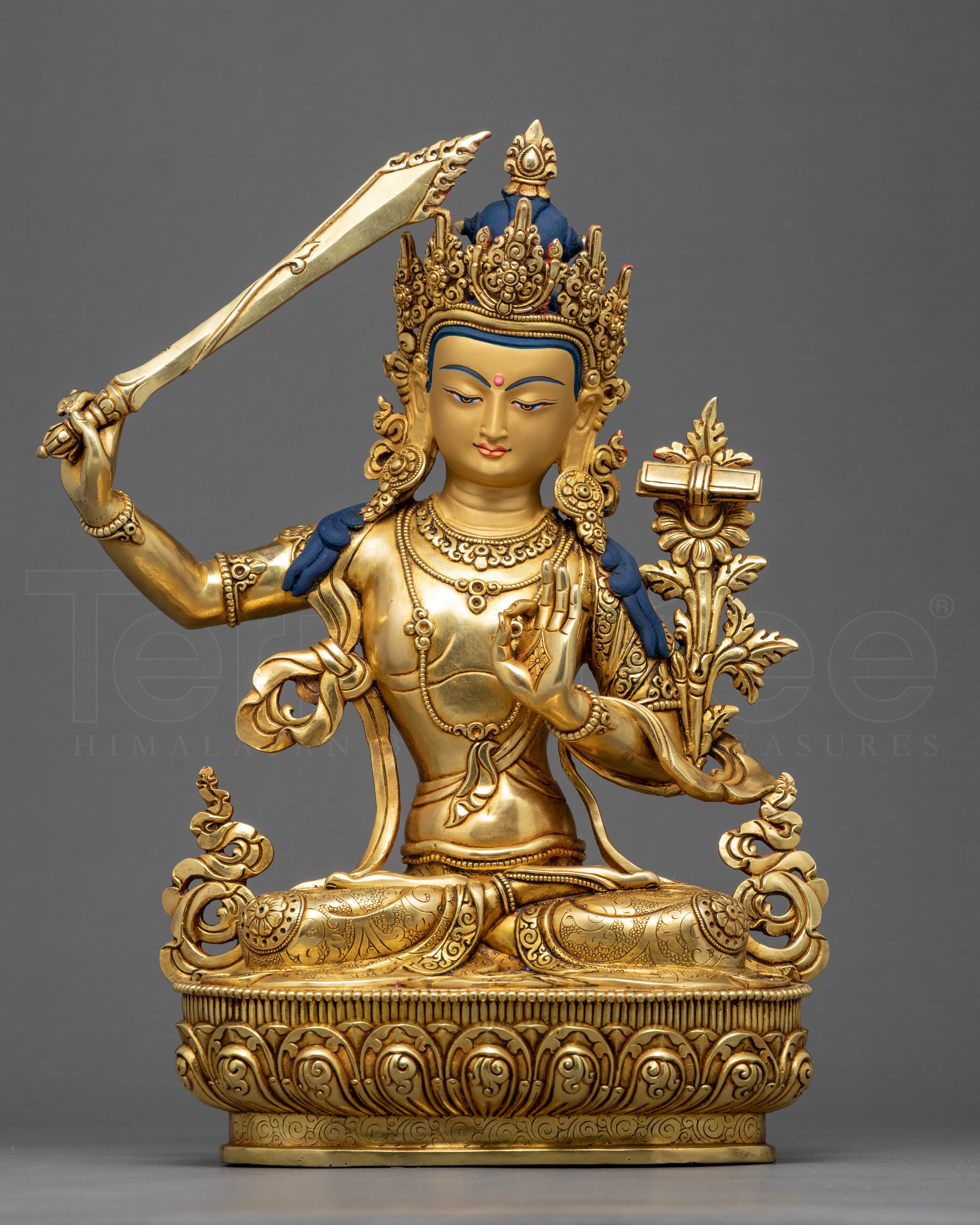 Manjushri Sculpture | Finely Hand Carved Himalayan Art