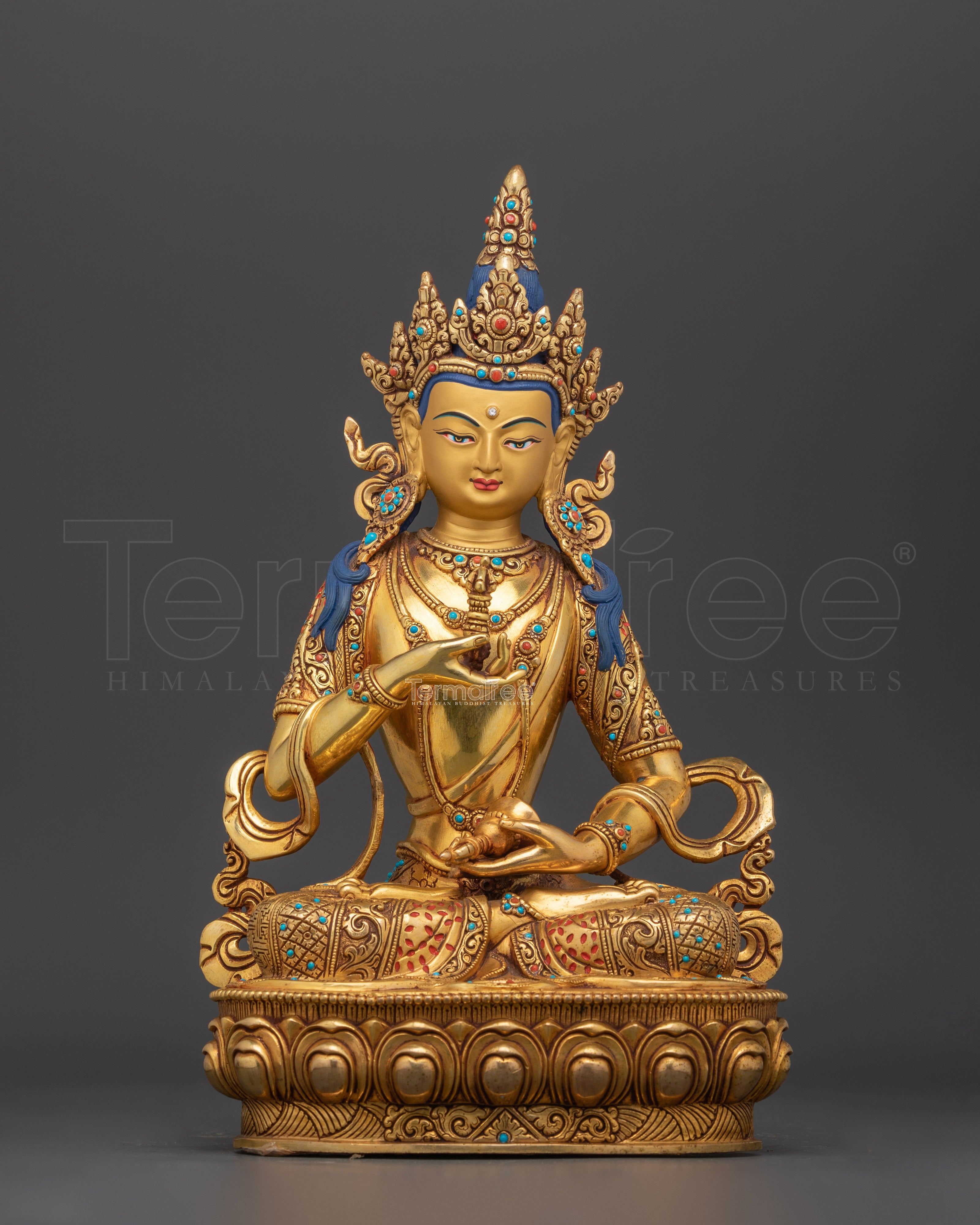 Bodhisattva of Spiritual Renewal Vajrasattva | Handcrafted 24K Gold Gilded Art