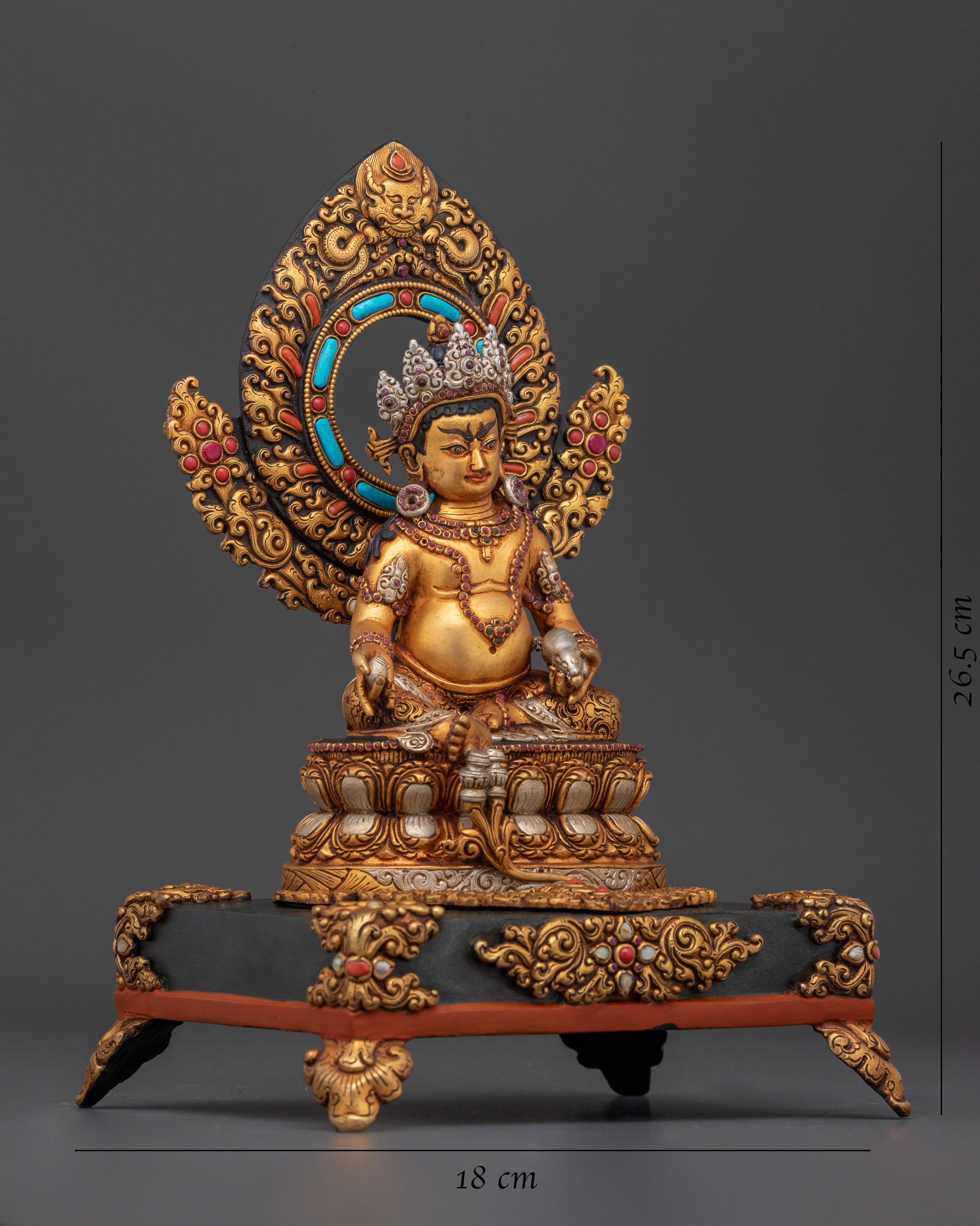 The Deity of Wealth and Prosperity | Yellow Dzambhala Exquisite Statue