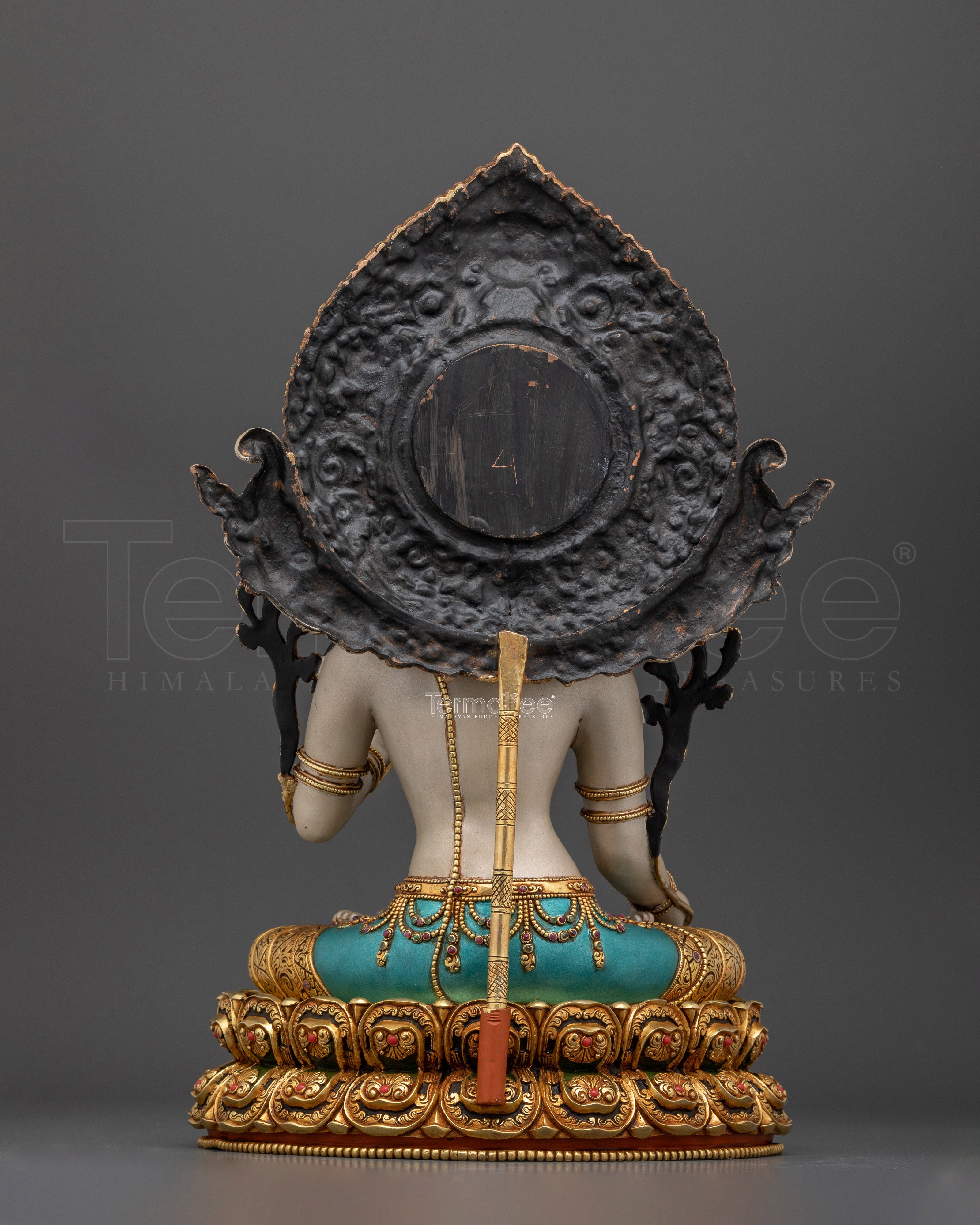 The Goddess Tara of Longevity | White Tara Beautifully Painted Statue