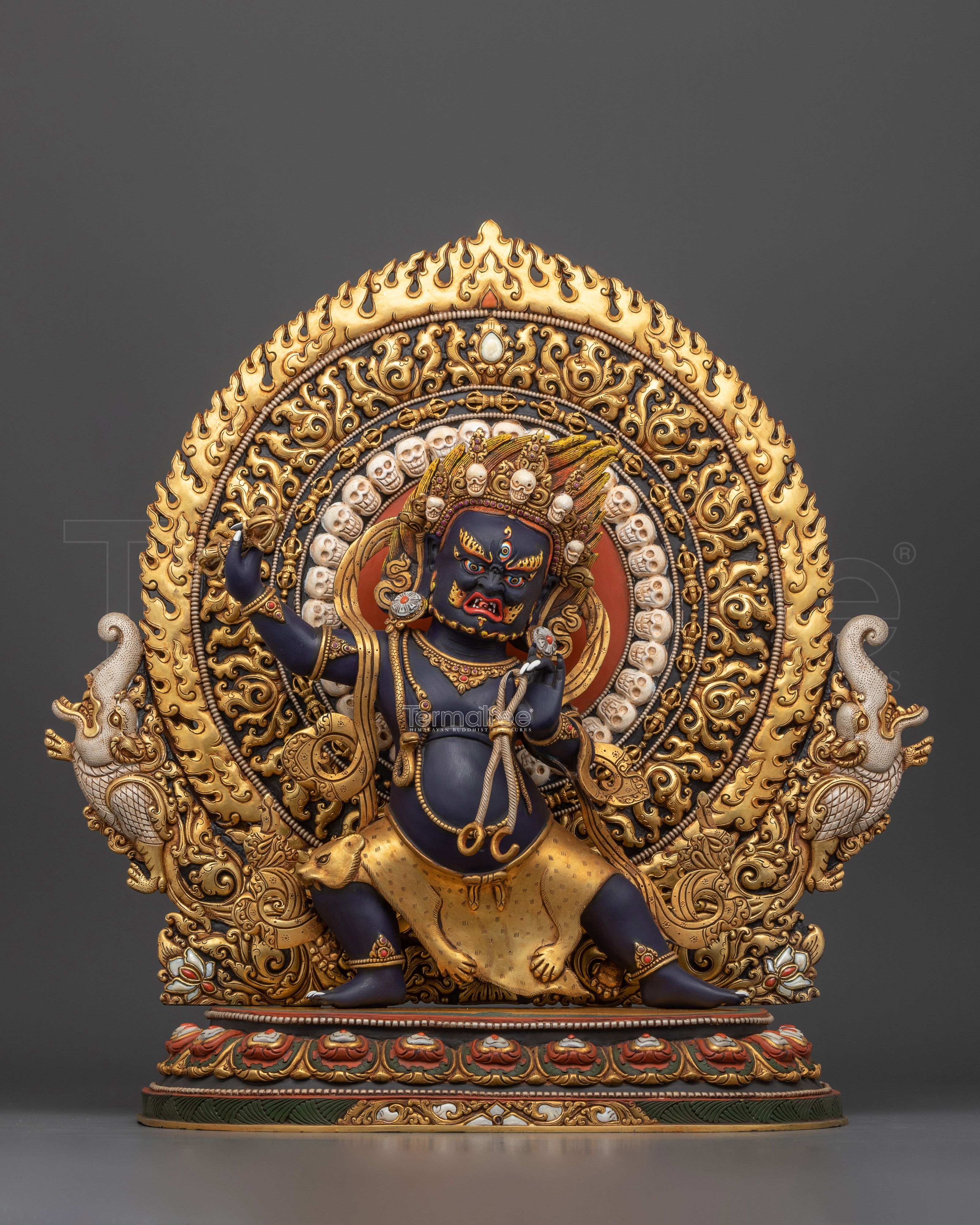 The Protector and Lord of Power Vajrapani | Vajrapani with Intricate Throne Statue