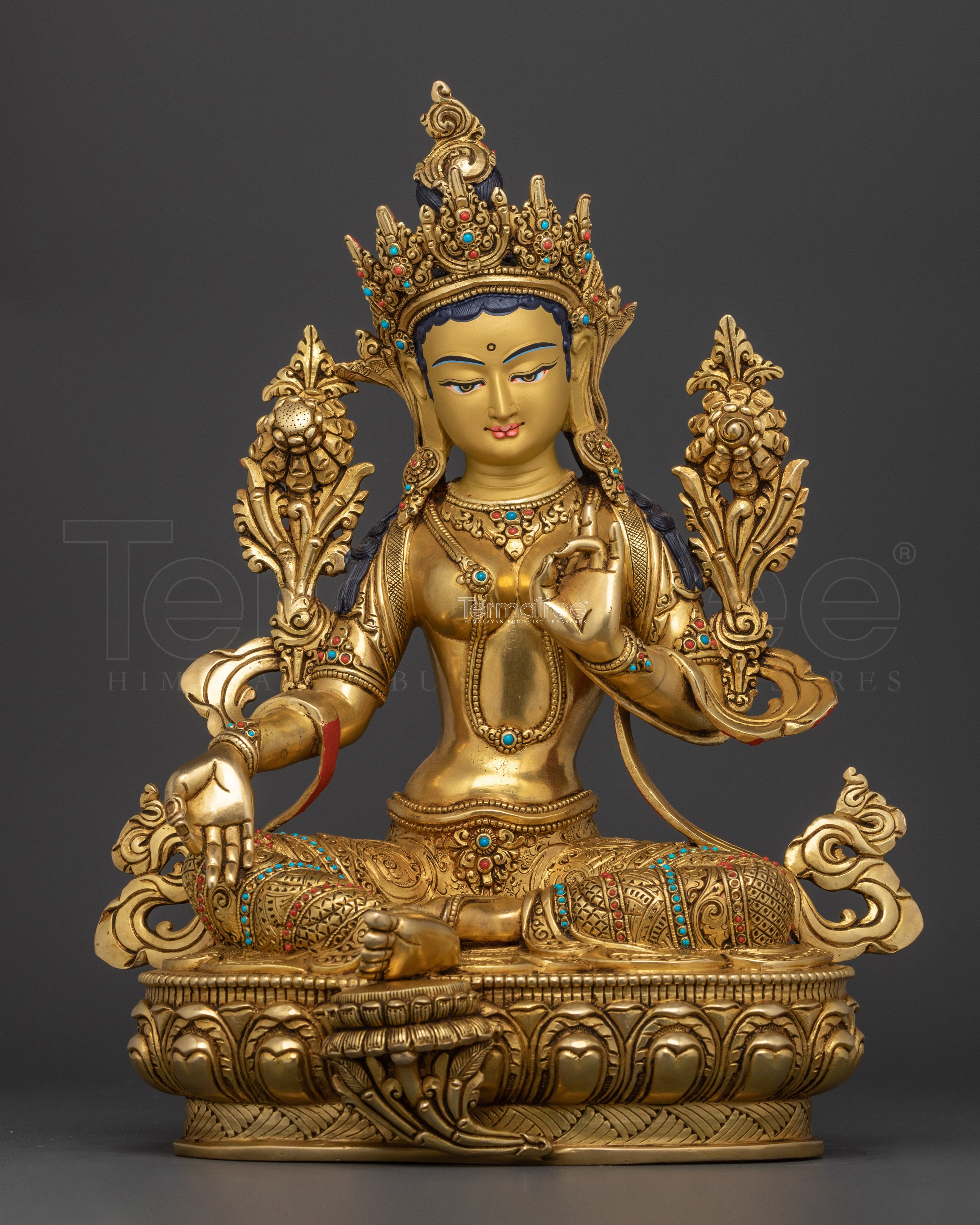 Love and Wisdom Green Tara | Compassionate Buddha Sculpture