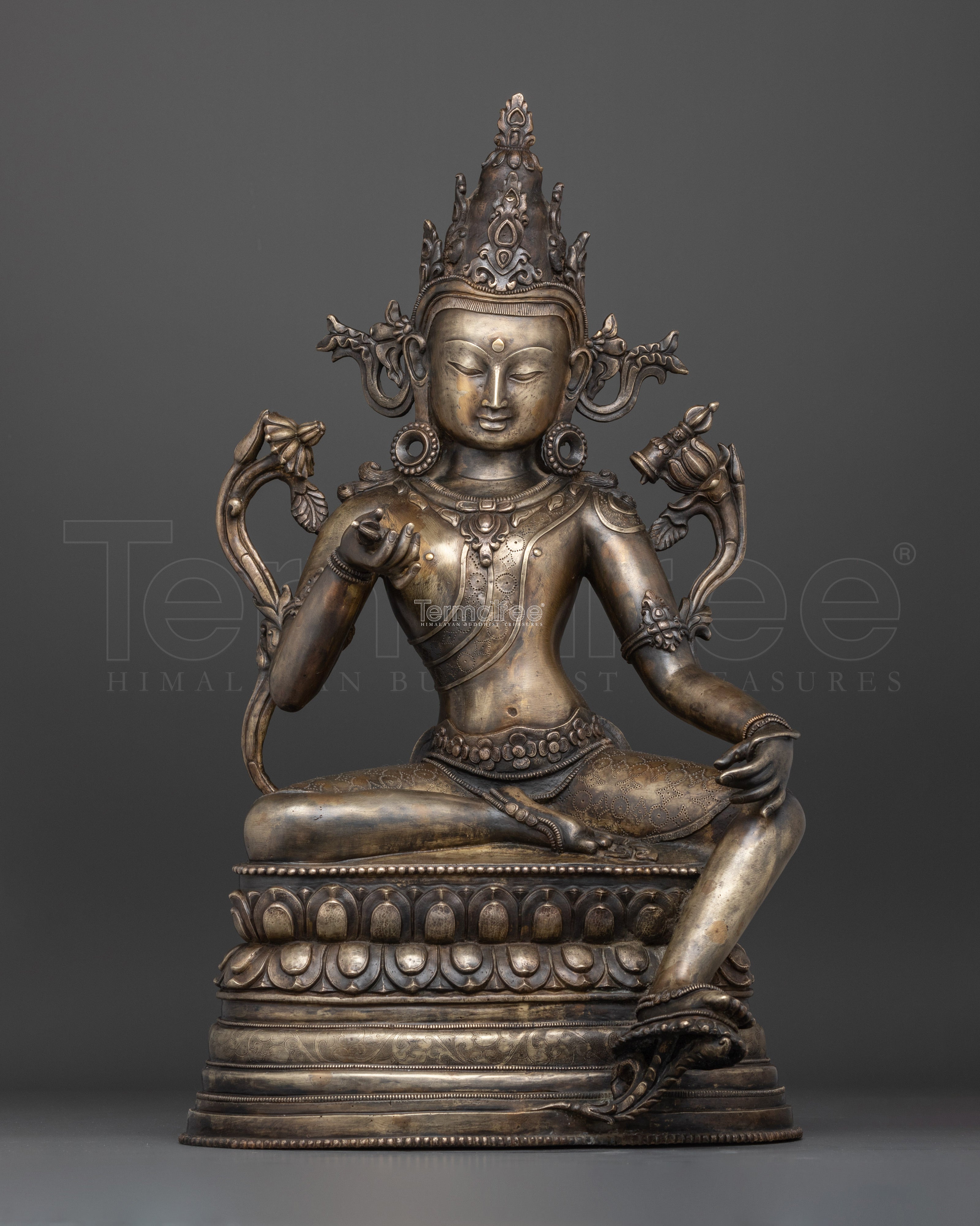 Bronze Vajrasattva Sculpture for Decor | Antique Finished Tibetan Statue