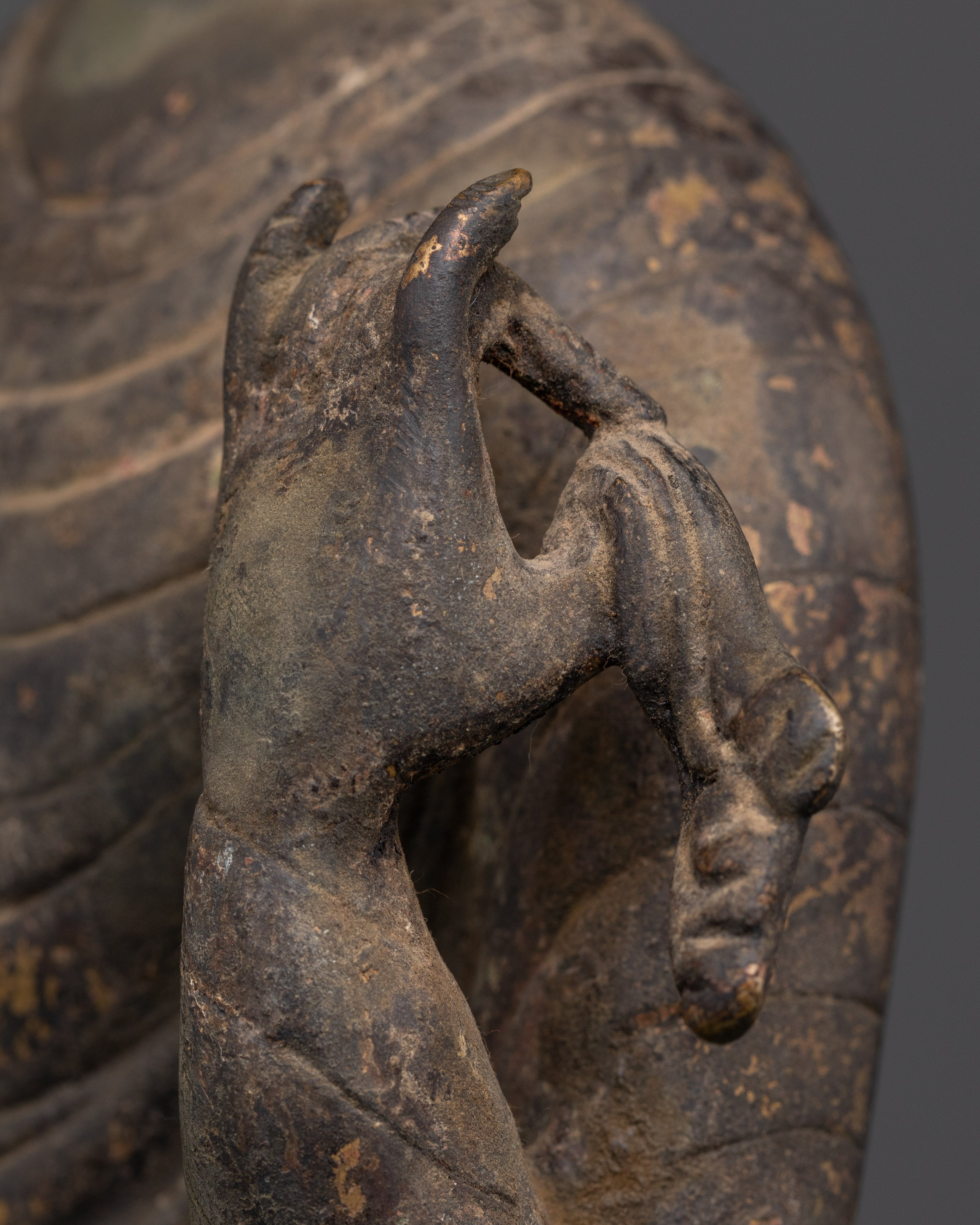 Antique Finished Dipankara Buddha Statue | Lamp bearer