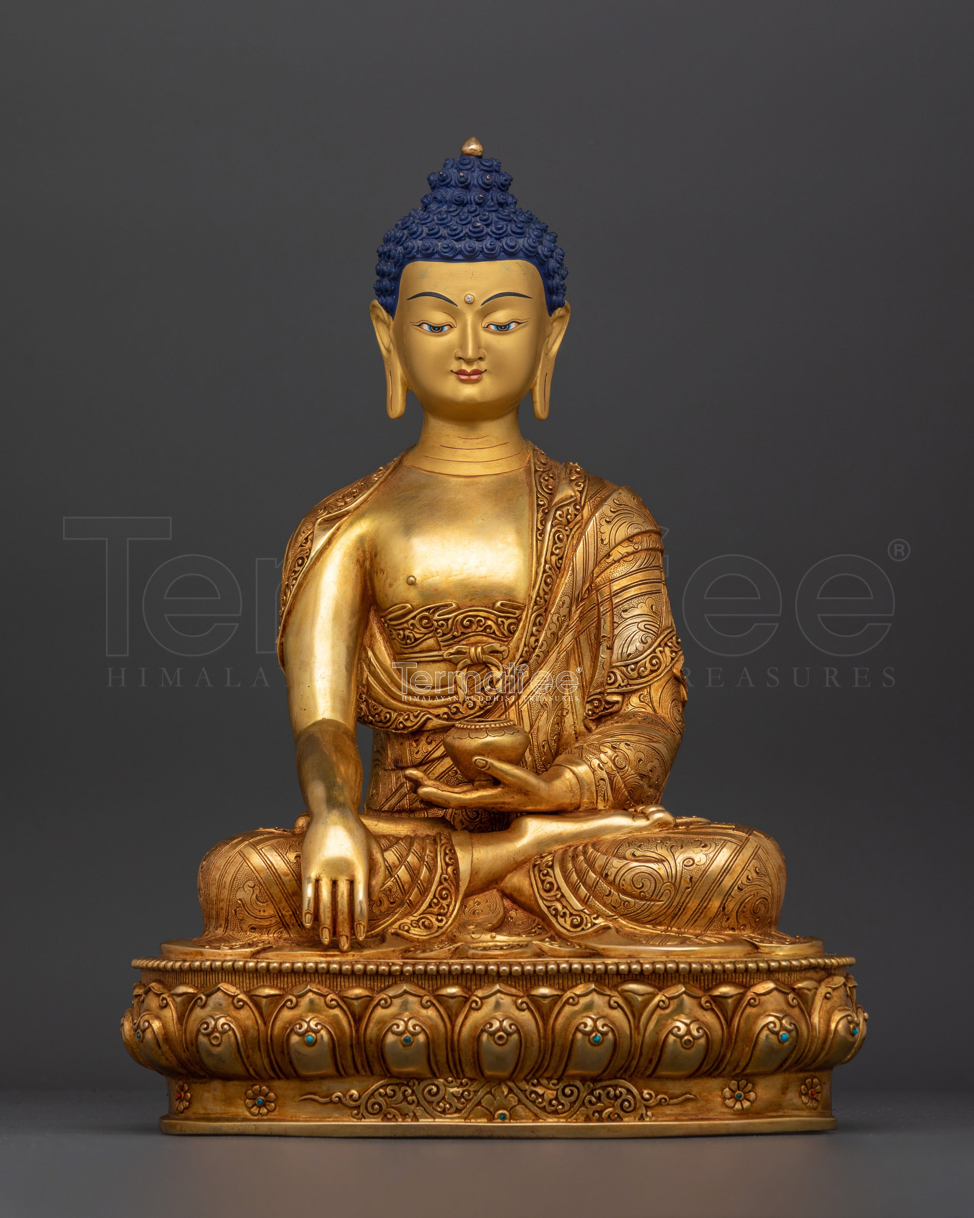 Shakyamuni Buddha The Dharma Teacher Statue | 24K Gold Gilded Enlightened Sage