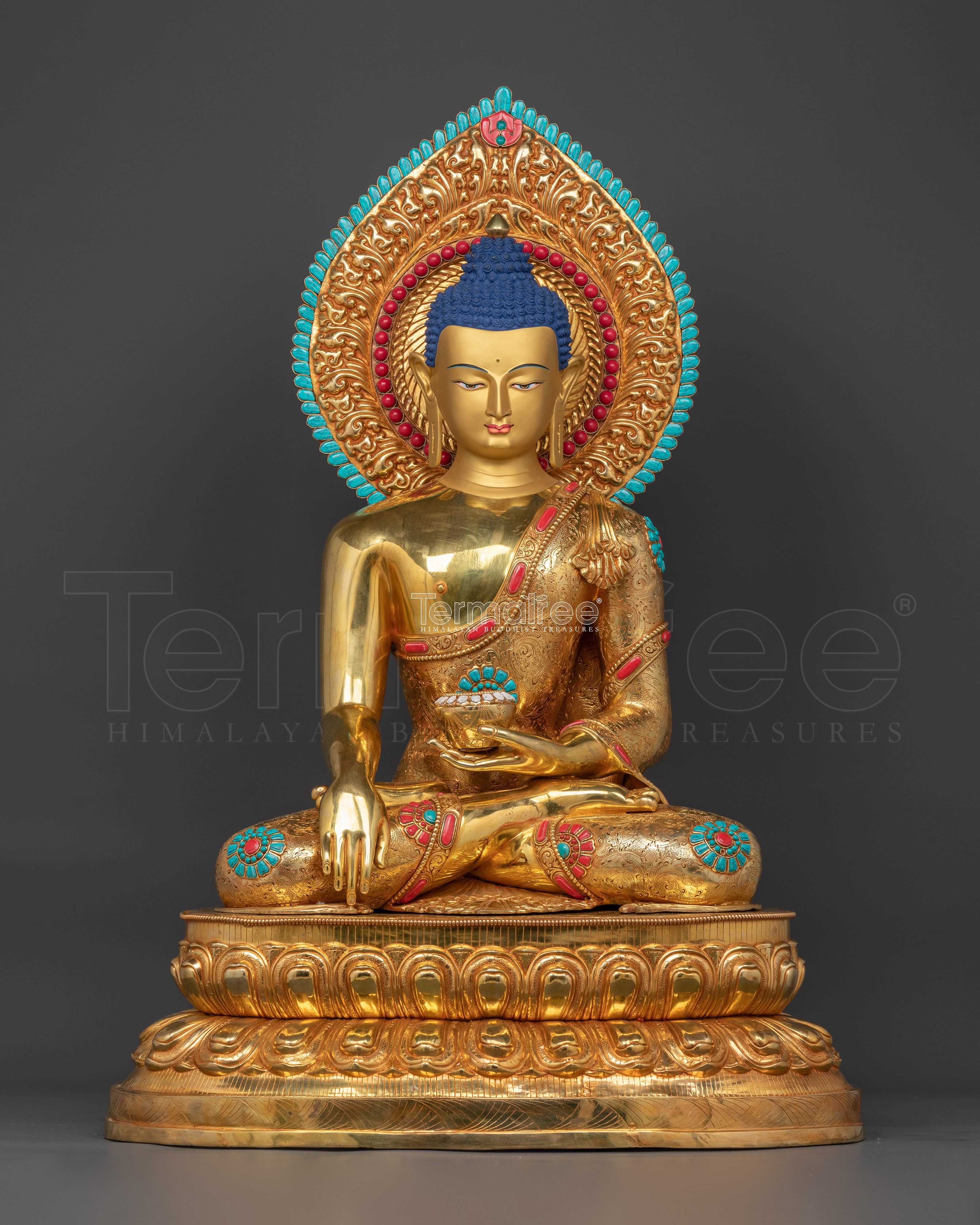 Buddha Shakyamuni Seated in Meditation Posture | 24K Gold Gilded Statue