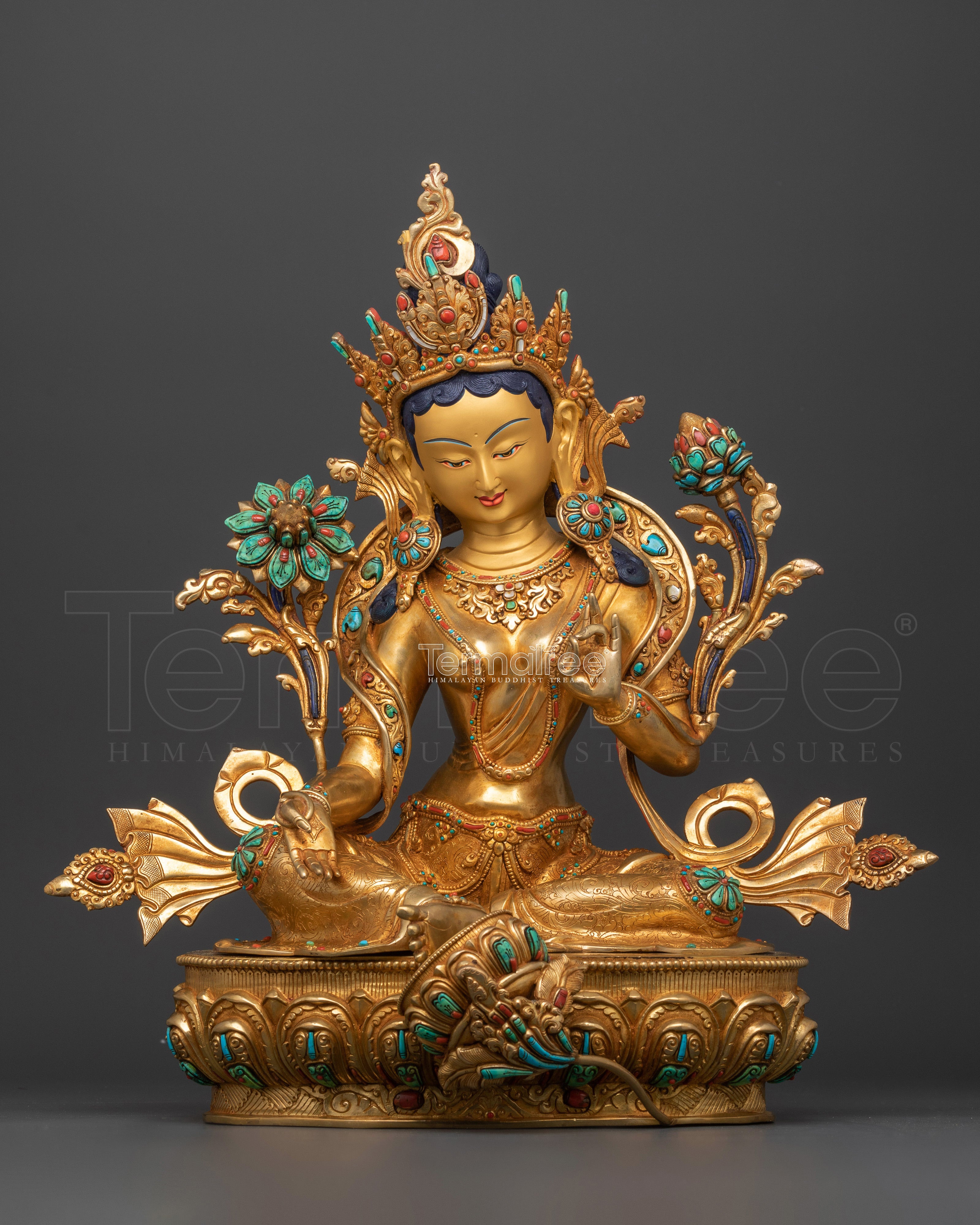 24K Gold Gilded Shree Arya Tara | The Mother of Liberation and Compassion