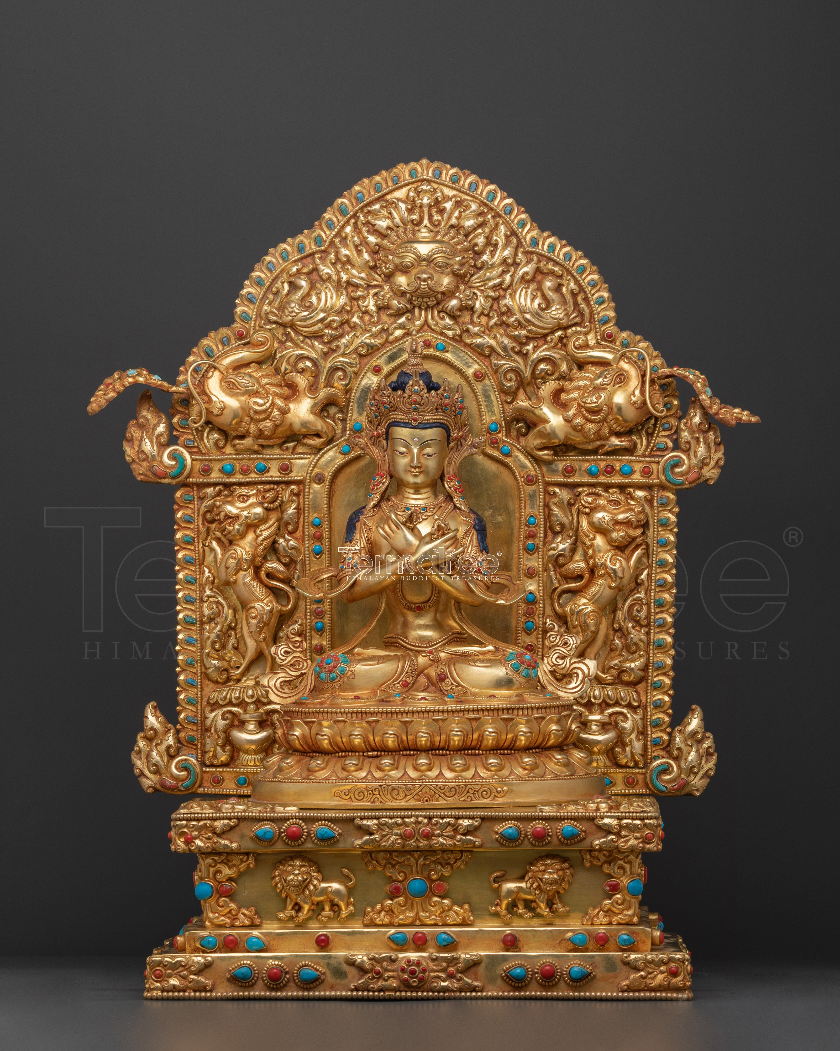 Primordial Buddha Vajradhara Figurine | 24K Gold Gilded Tibetan Sacred Art