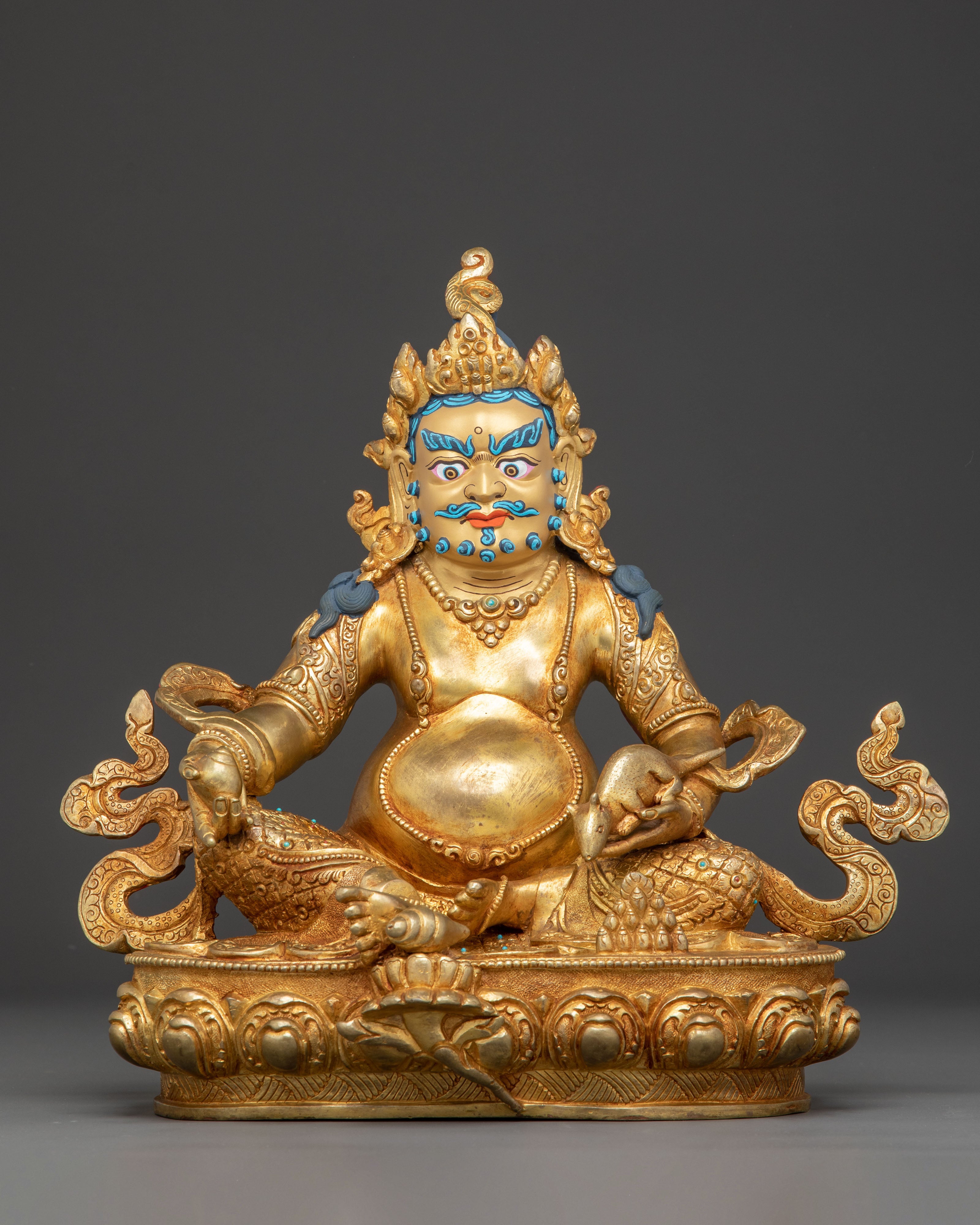 Golden Majestic Wealth Icon Dzambhala Statue 
