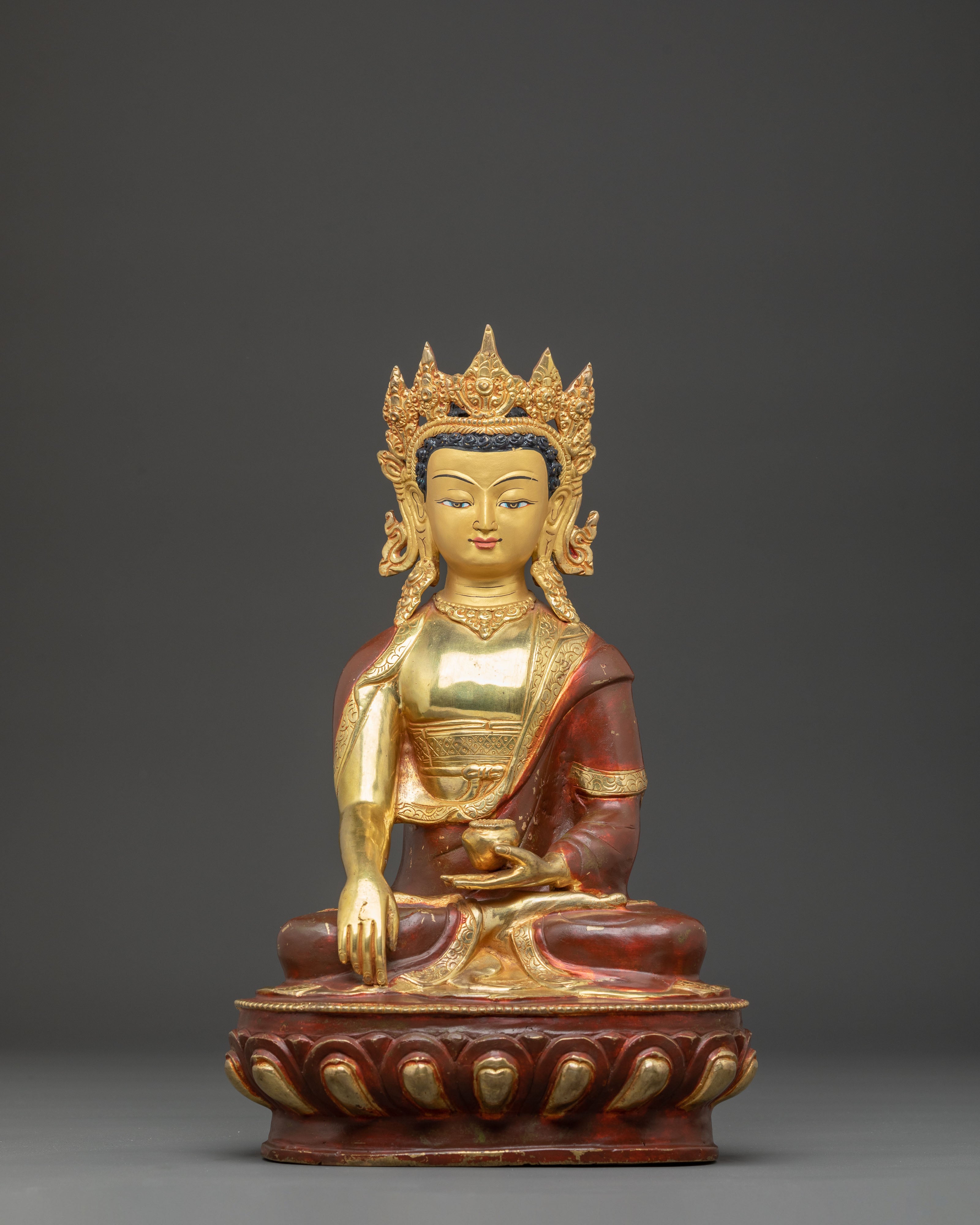Handmade Statue of Crowned Shakyamuni Buddha | Historical Buddha