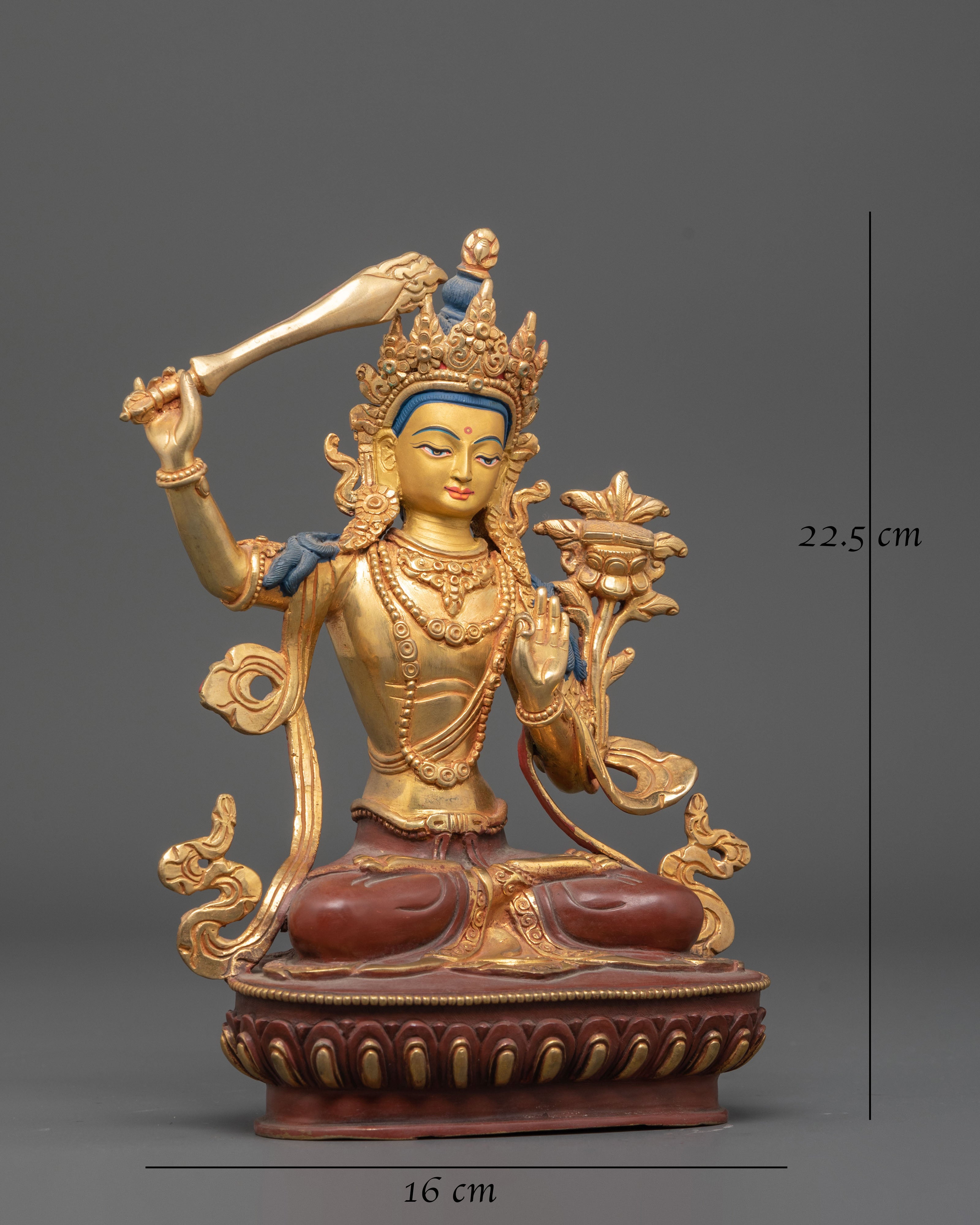 Manjushri Guardian of Knowledge Handcrafted Nepali Figure 