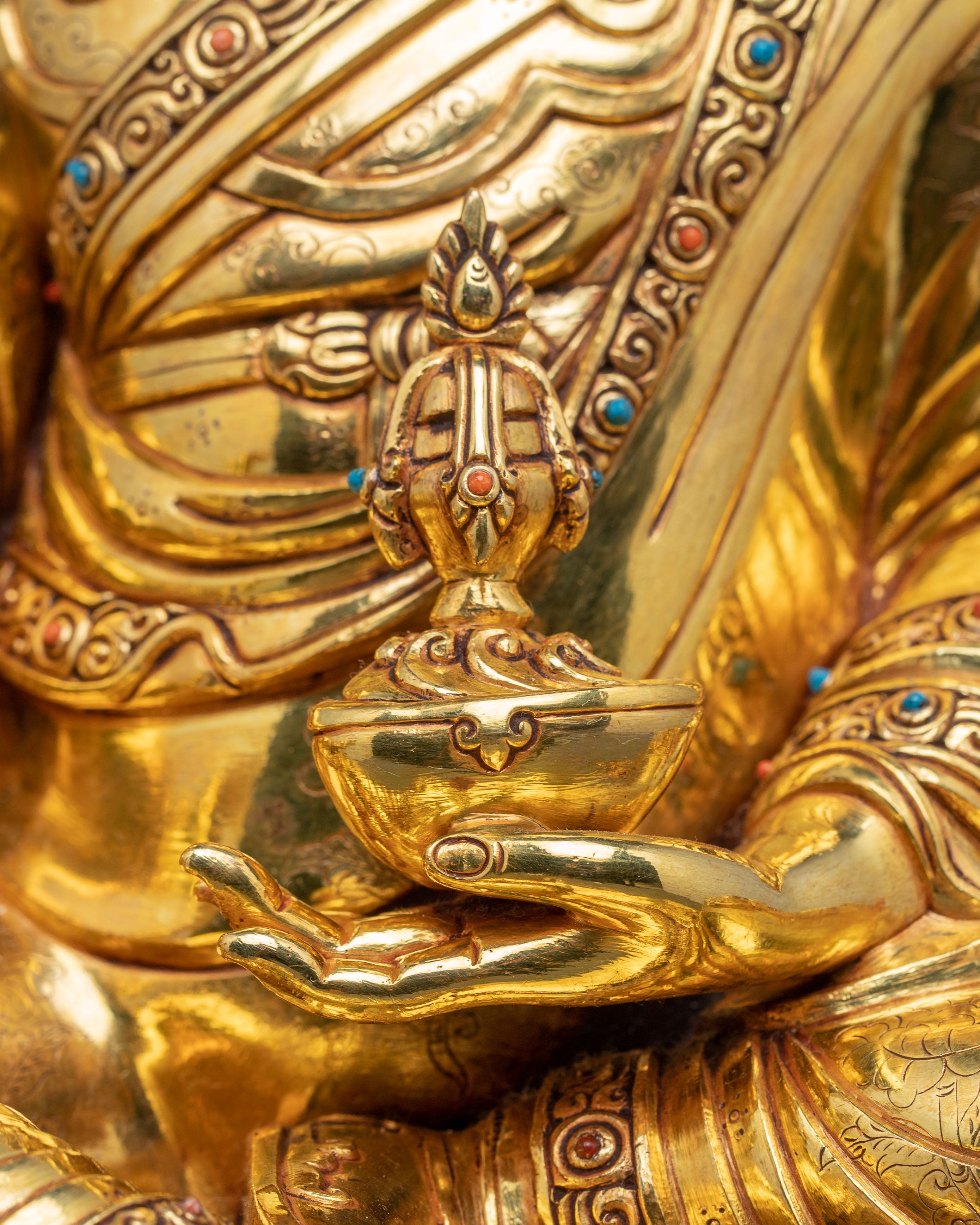 Handcrafted Radiant Statue of Guru Padmasambhava | Lotus-Born Master