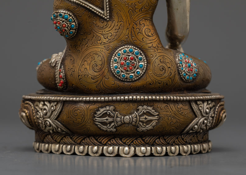 Silver Plated Shakyamuni Buddha Statue | Buddhism Founder