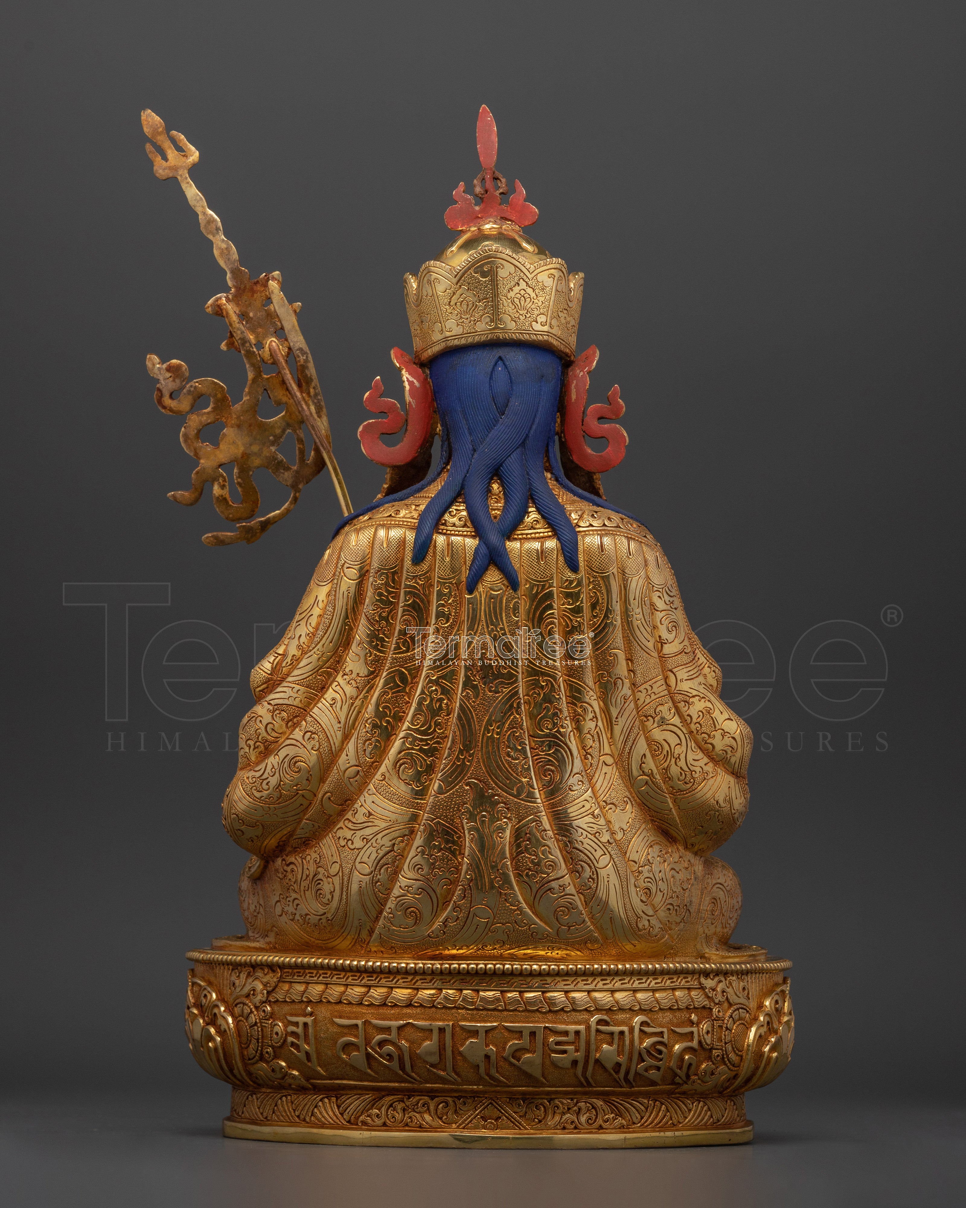 Bhutan Guru Rinpoche Statue | 24K Gold Gilded Tibetan Art