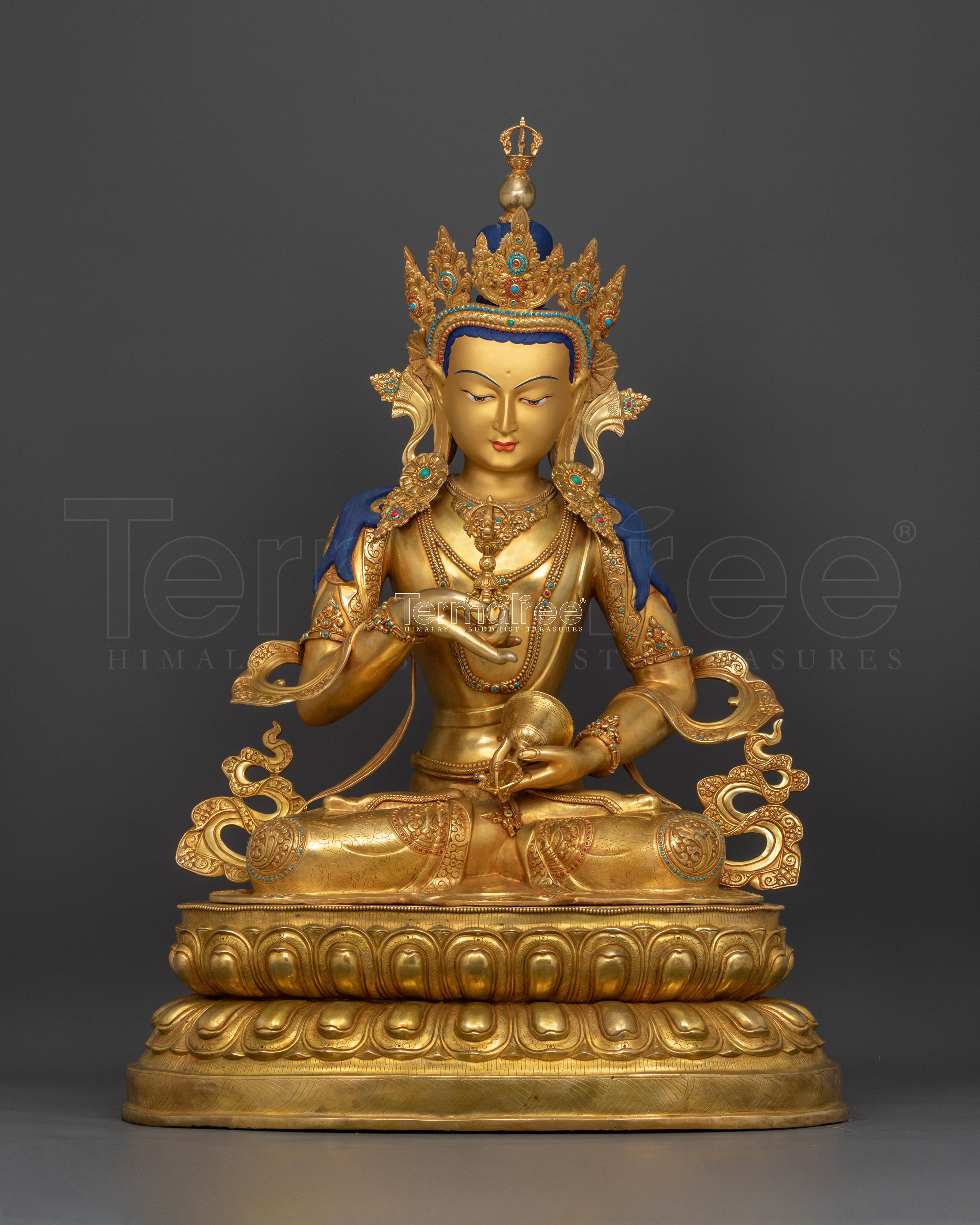 Vajrasattva Thunderbolt Being Statue | 24K Gold Gilded Copper Sculpture