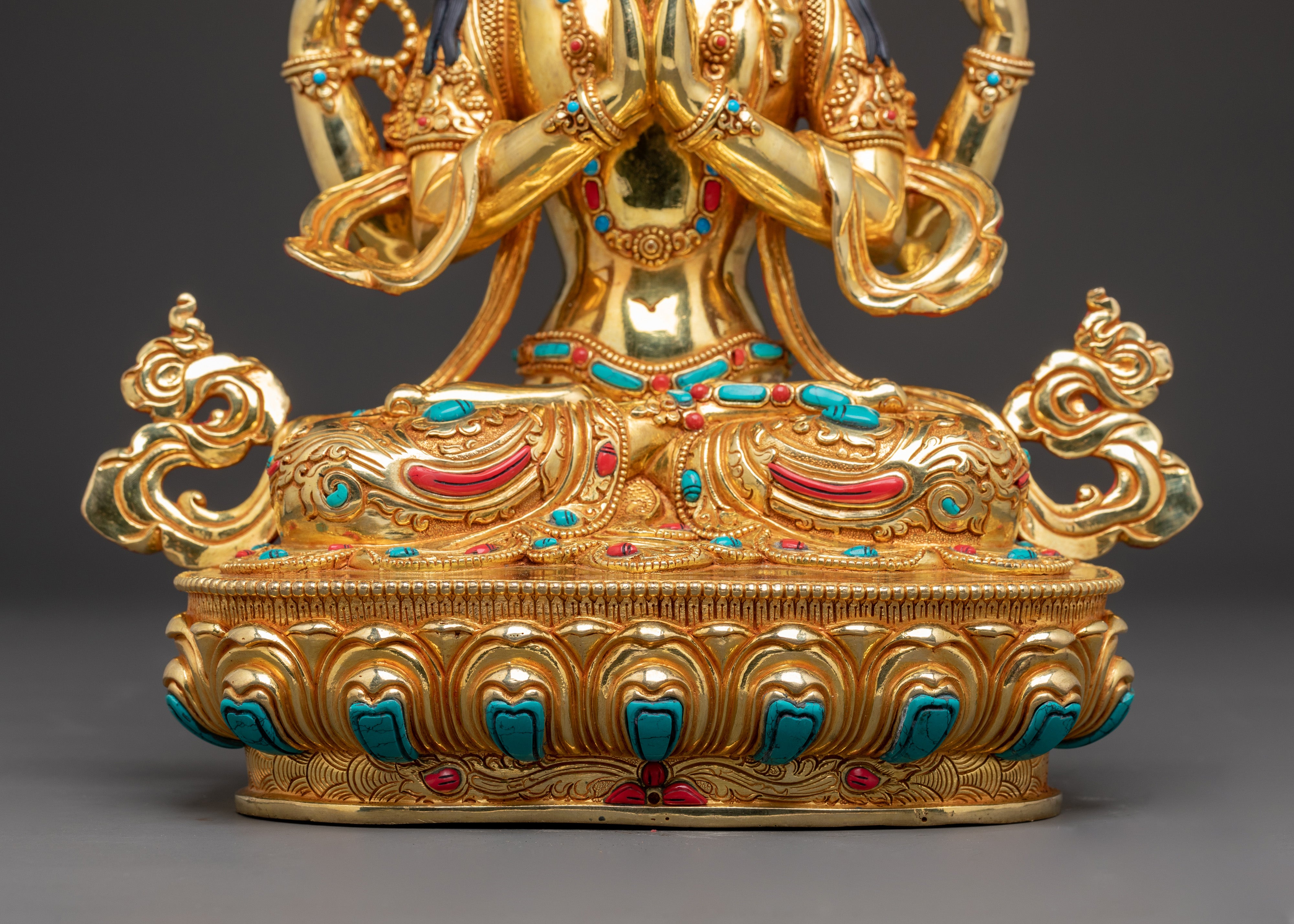 Handcrafted Statue of Four Armed Chenrezig | Avalokiteshvara