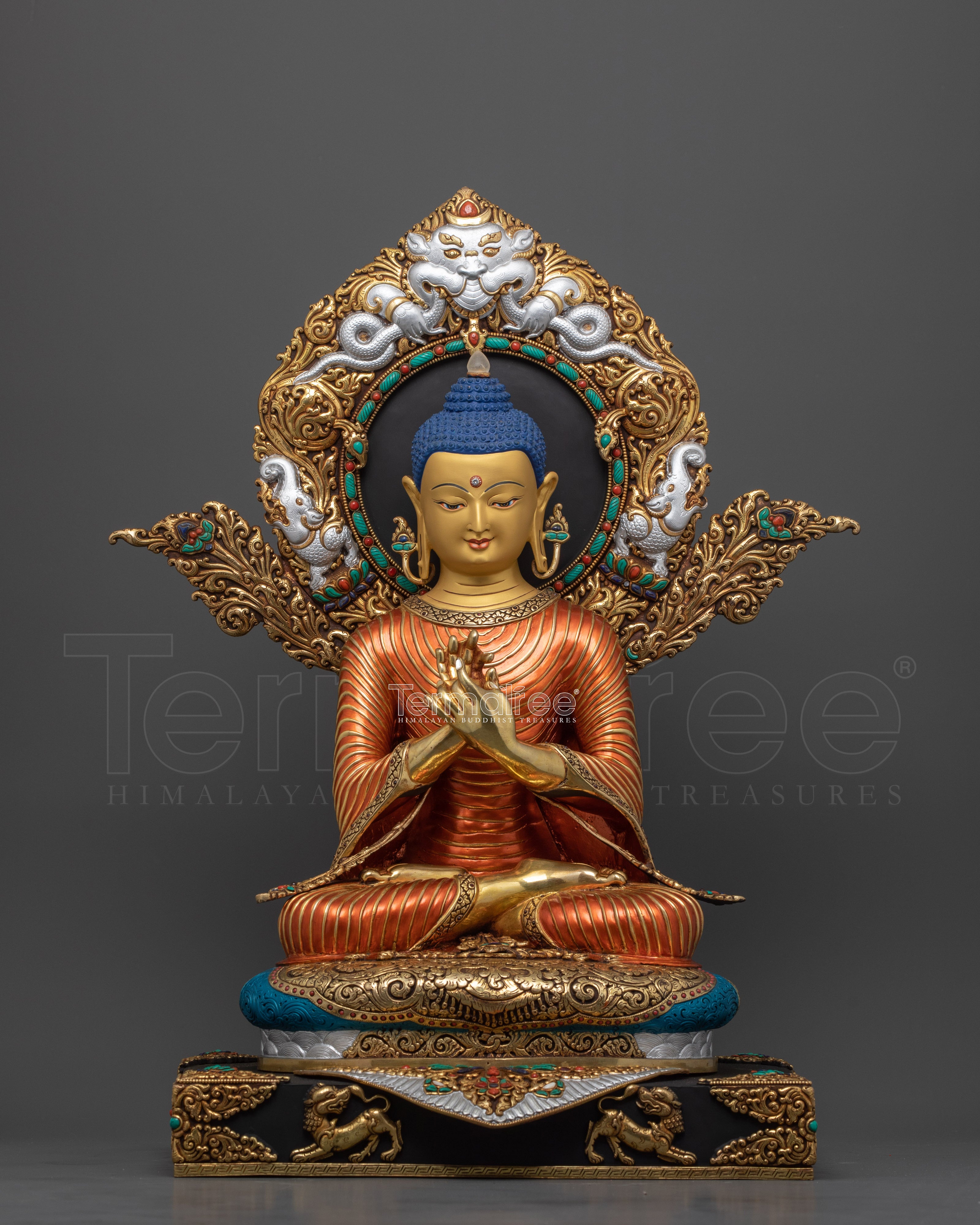 Maitreya Buddha of the Future Statue | Spiritual Sculpture in Dharmachakra mudra