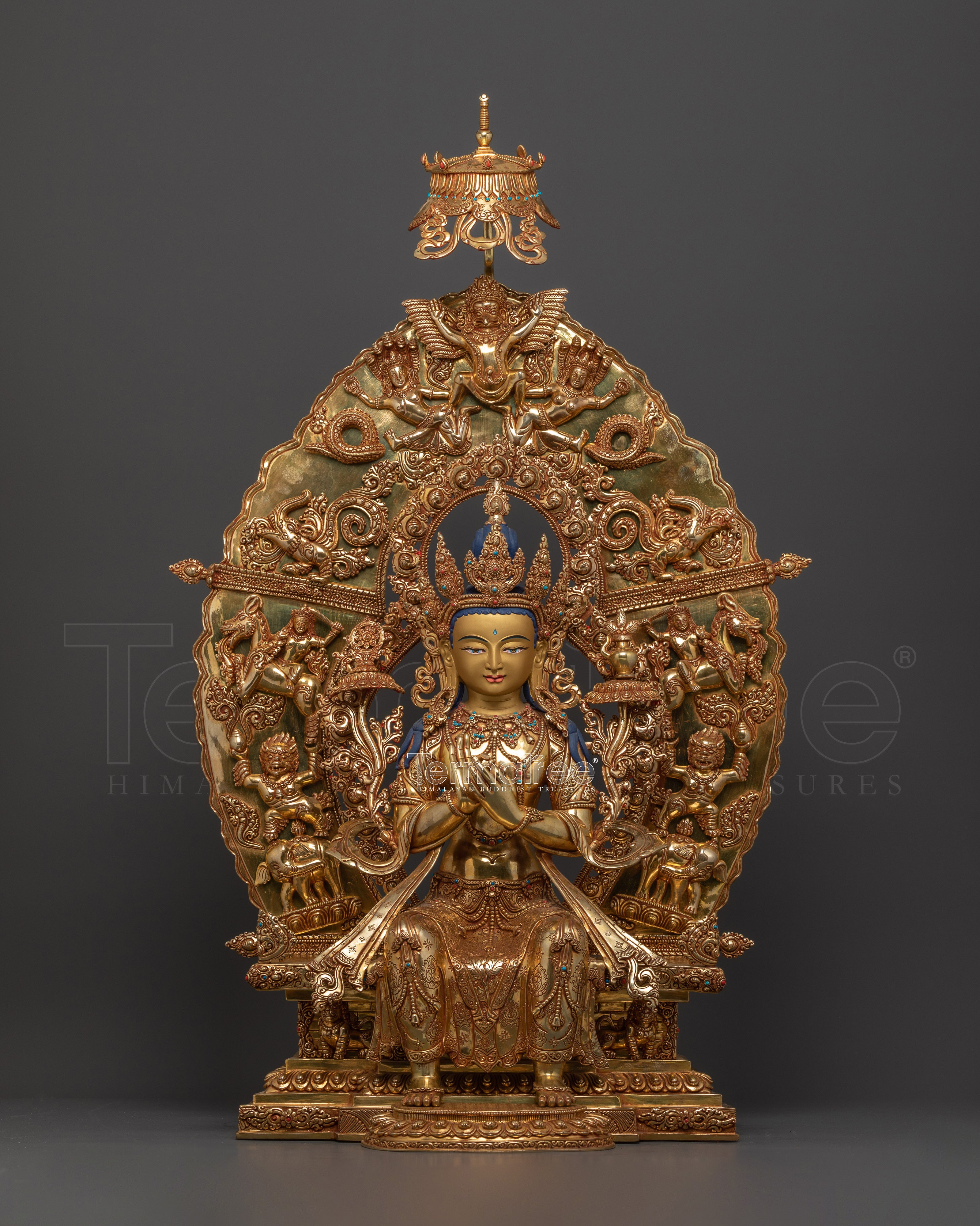 Buddha Maitreya Sculpture | Handcrafted Deity In Dharmachakra Mudra