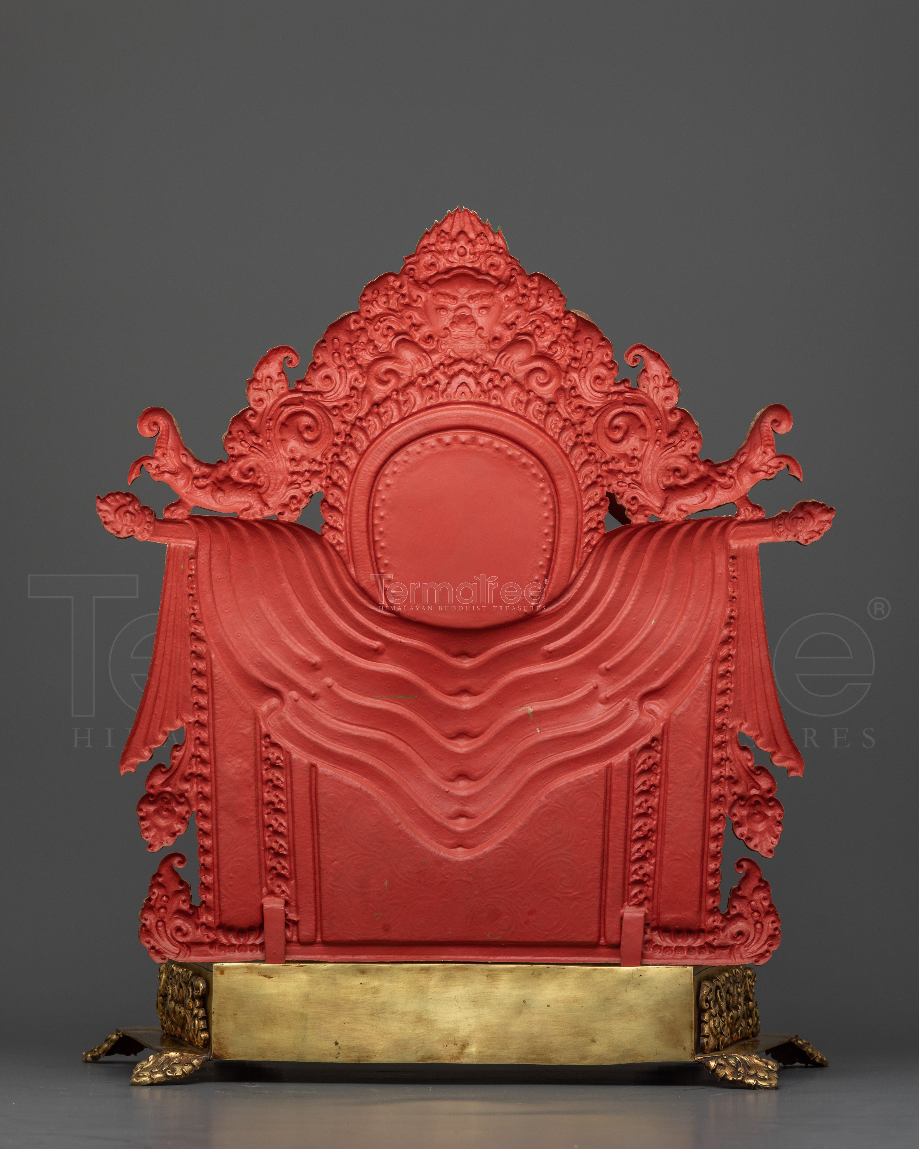 Bodhisattva Manjushri with Throne | Exquisite 24K Gold Gilded Copper Statue