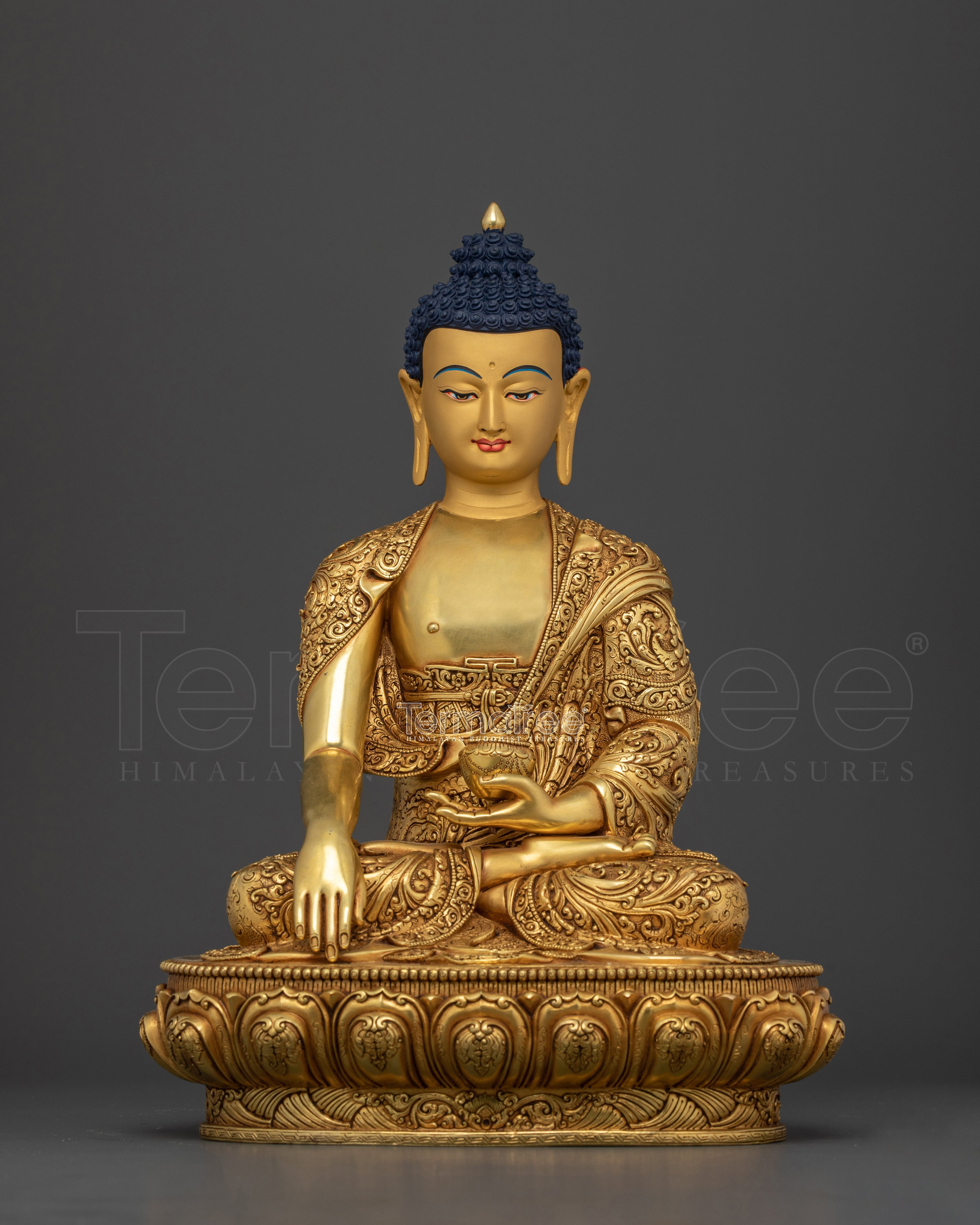 Spiritual Buddha Shakyamuni | Handcrafted 24K Gold Gilded Copper Statue