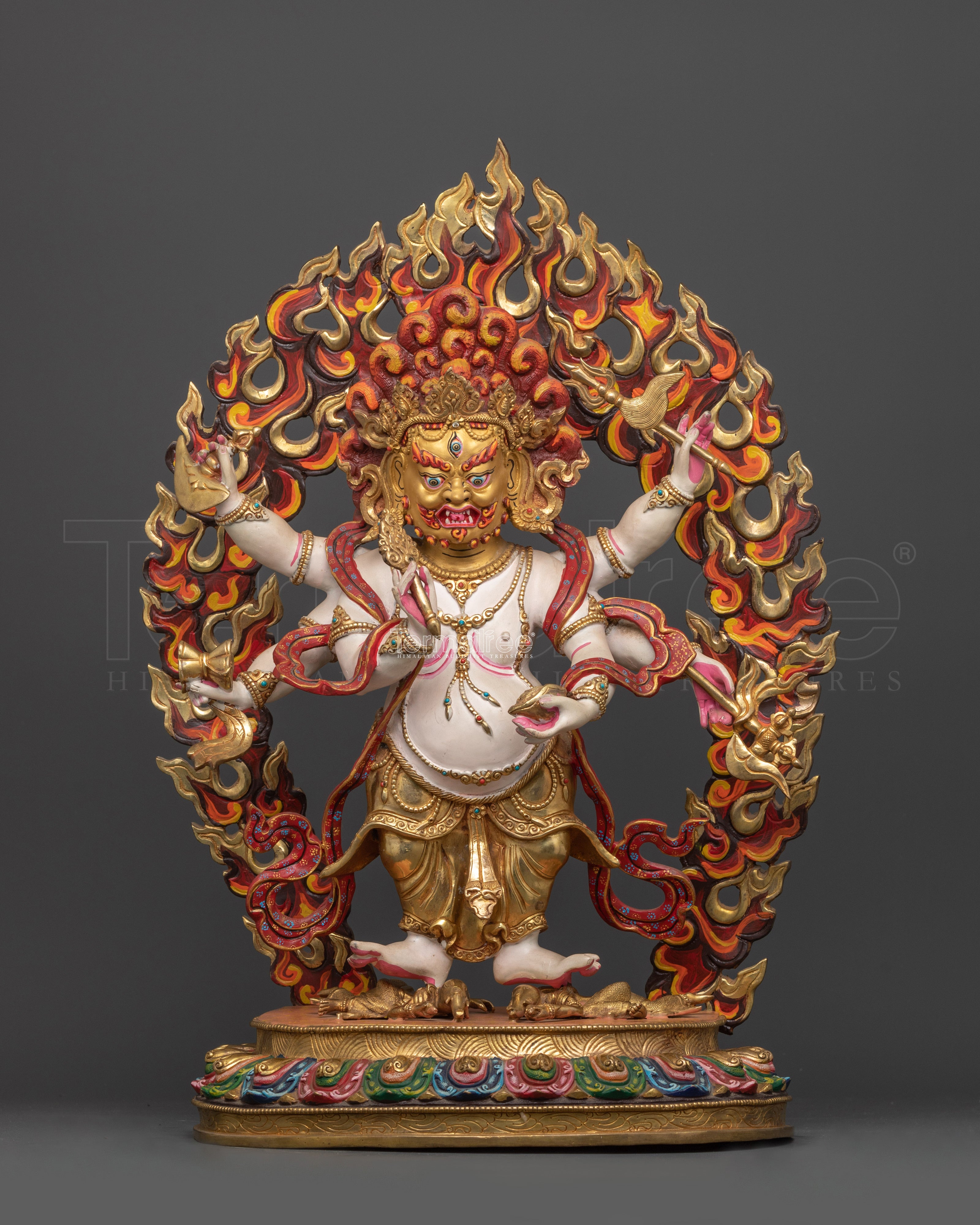 Tibetan Wrathful White Mahakala | Symbol of Dharma Defender