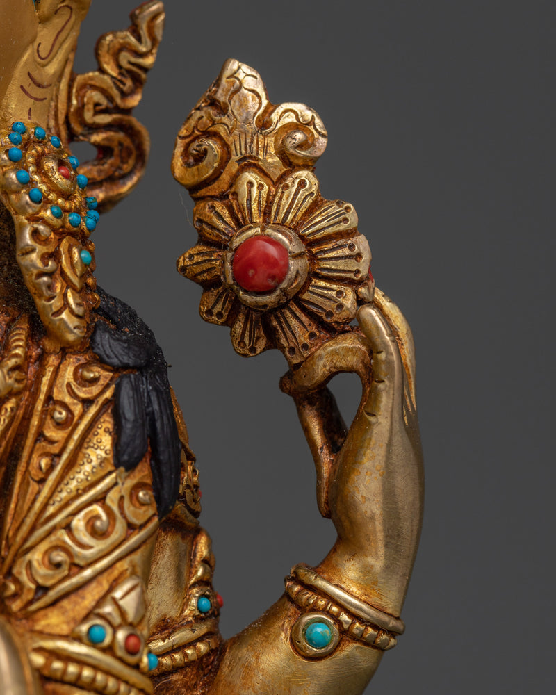 Custom handmade 9-Inch Chenrezig | 24K Gold Gilded Sculpture
