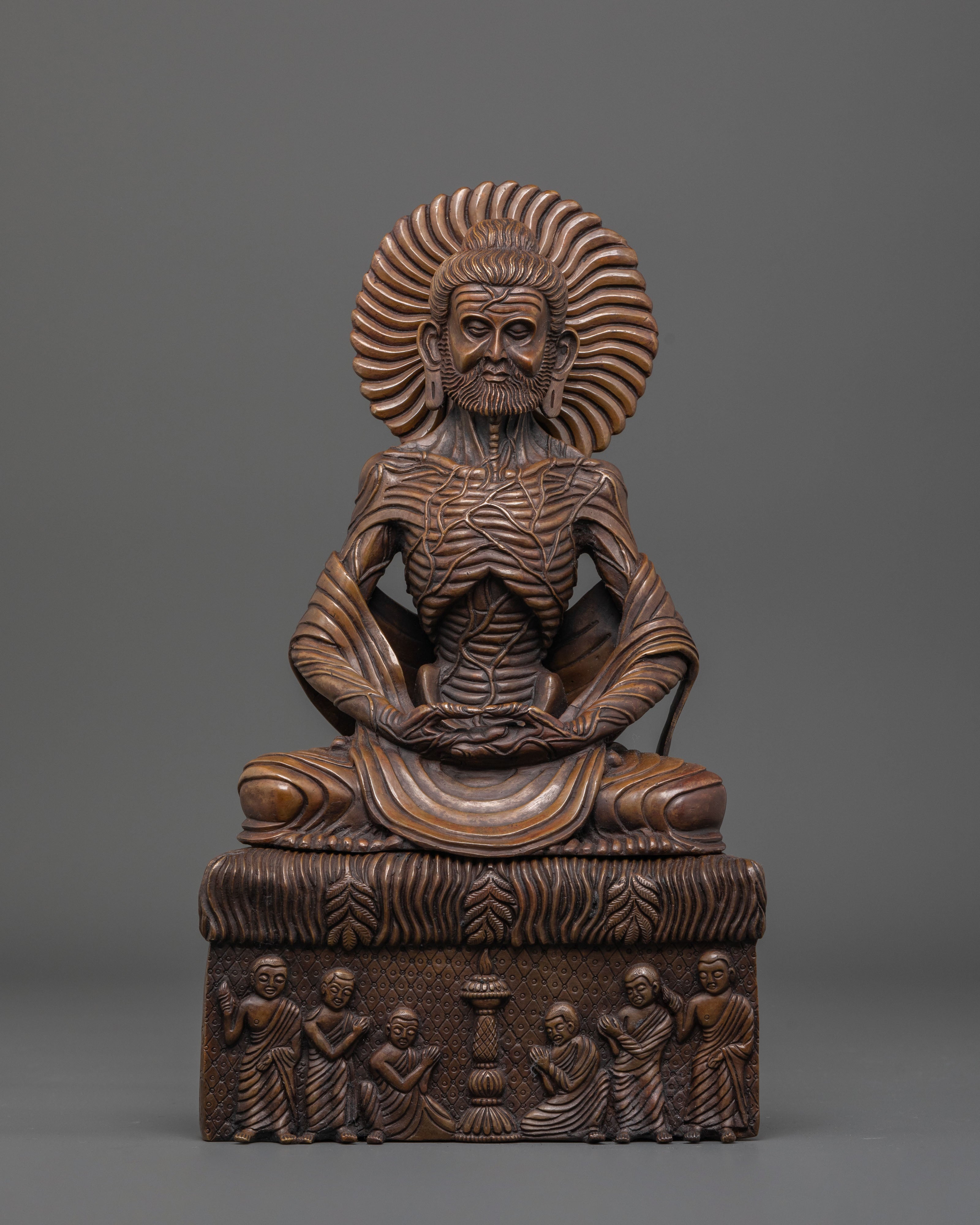 Handmade Copper Statue of Fasting Buddha