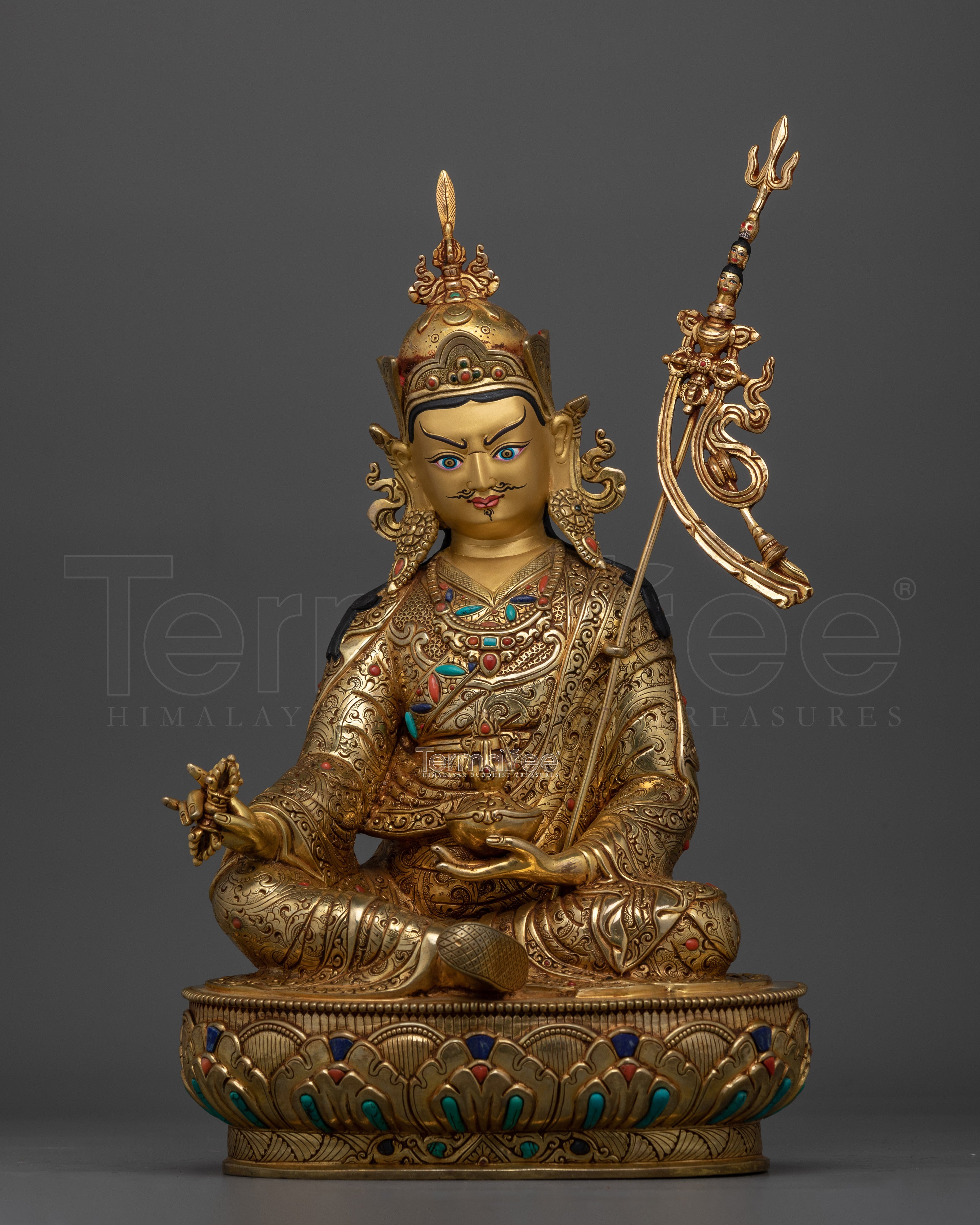 Tibetan Guru Padmasambhava | 15-Inch Lotus Born Master Statue