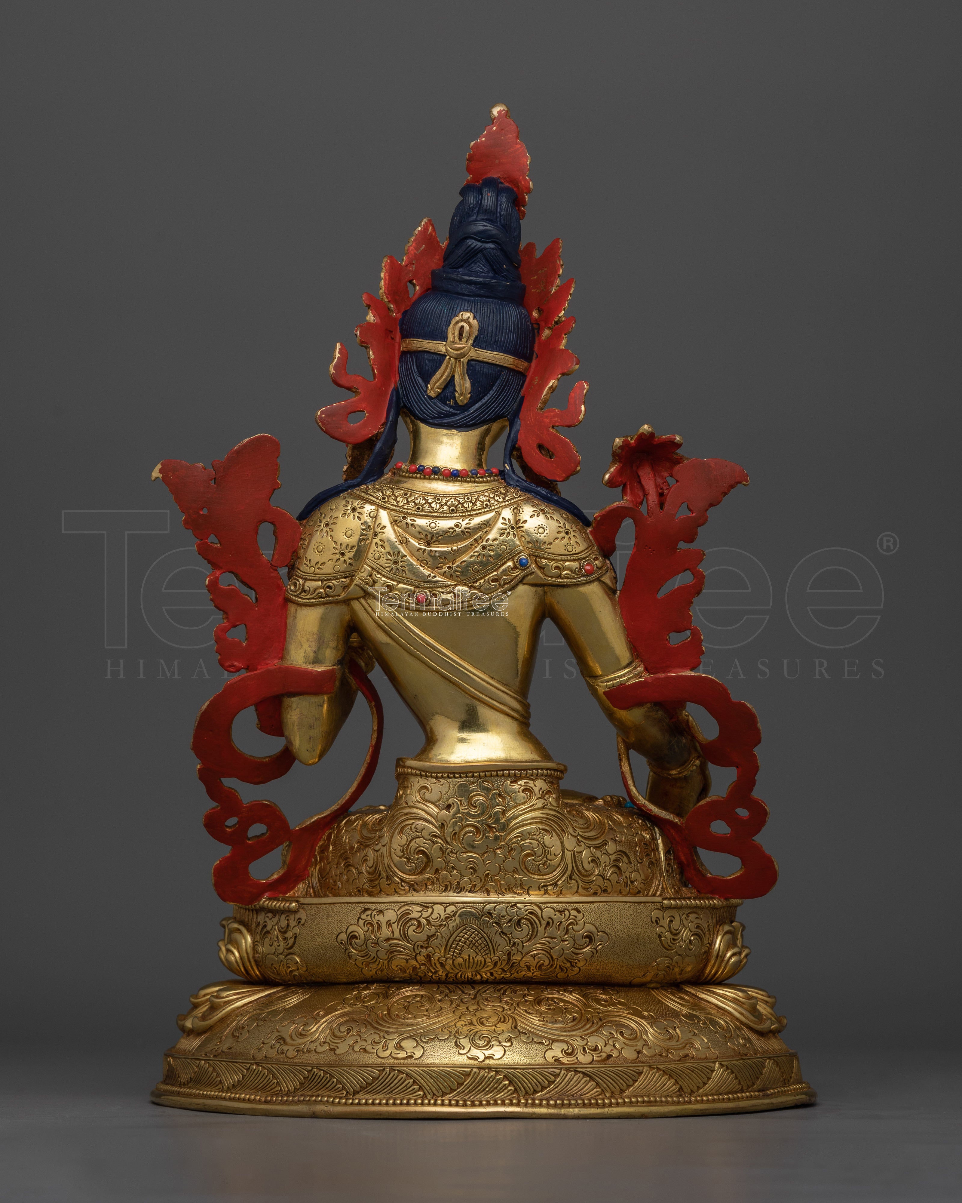 Long Life Buddha White Tara Statue | 13.4” Tibetan Spiritual Sculpture