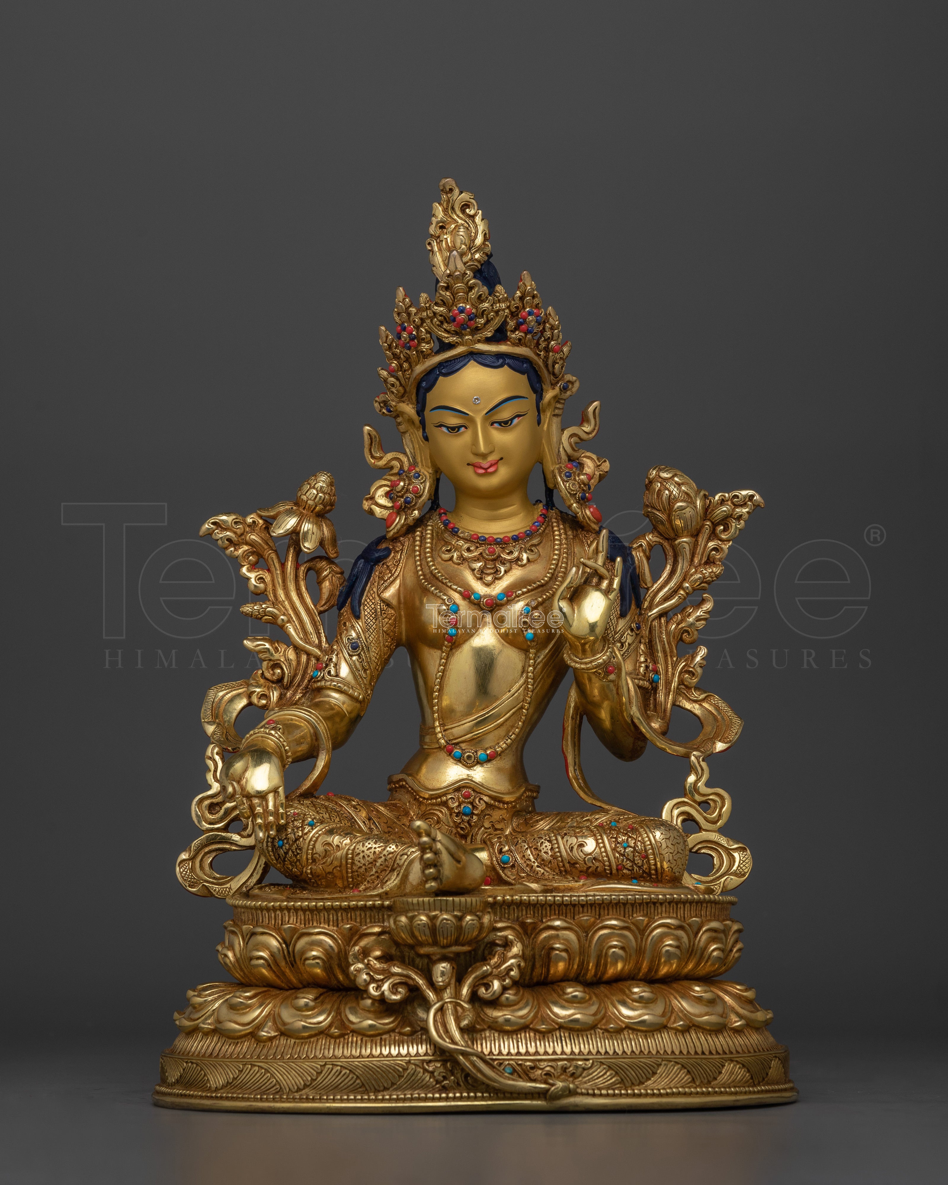 Buddhist Green Tara Figurine | The Compassionate Mother of Liberation