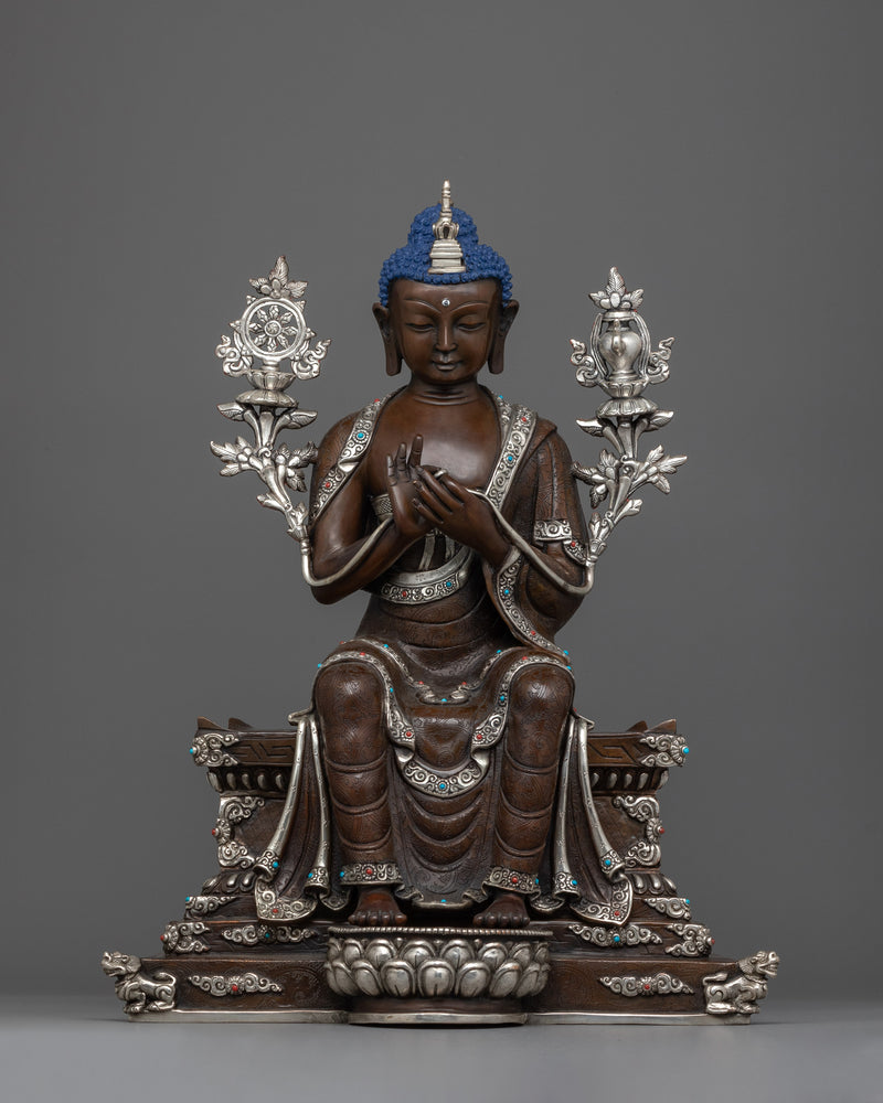 Oxidized Maitreya Buddha Lord of Love | Mahayana  Buddhist Altar Decor