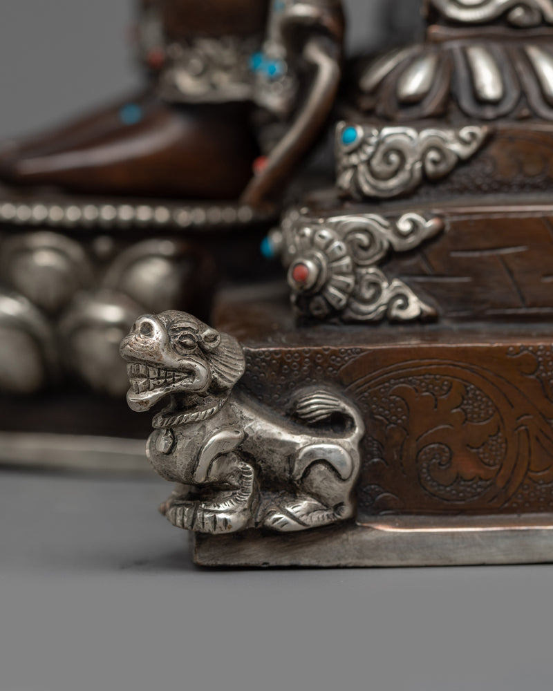 Oxidized Maitreya Buddha Lord of Love | Mahayana  Buddhist Altar Decor